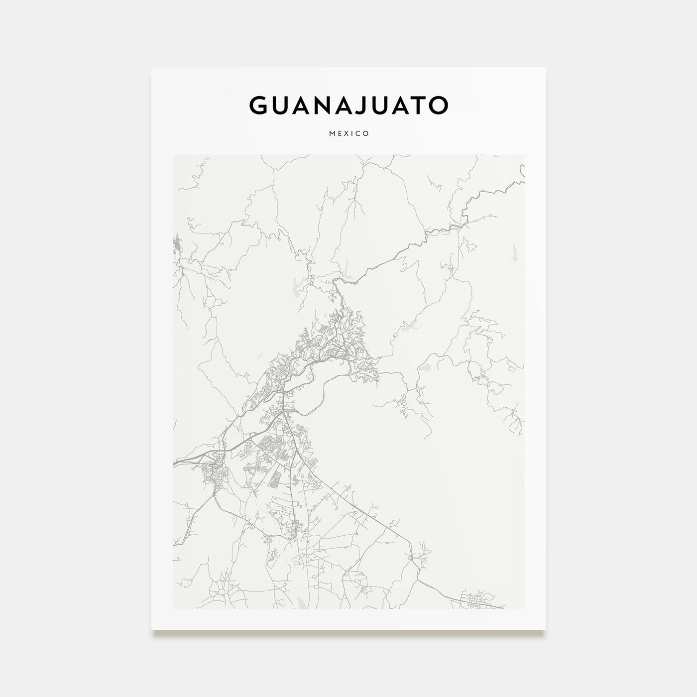 Guanajuato City Map Portrait Poster