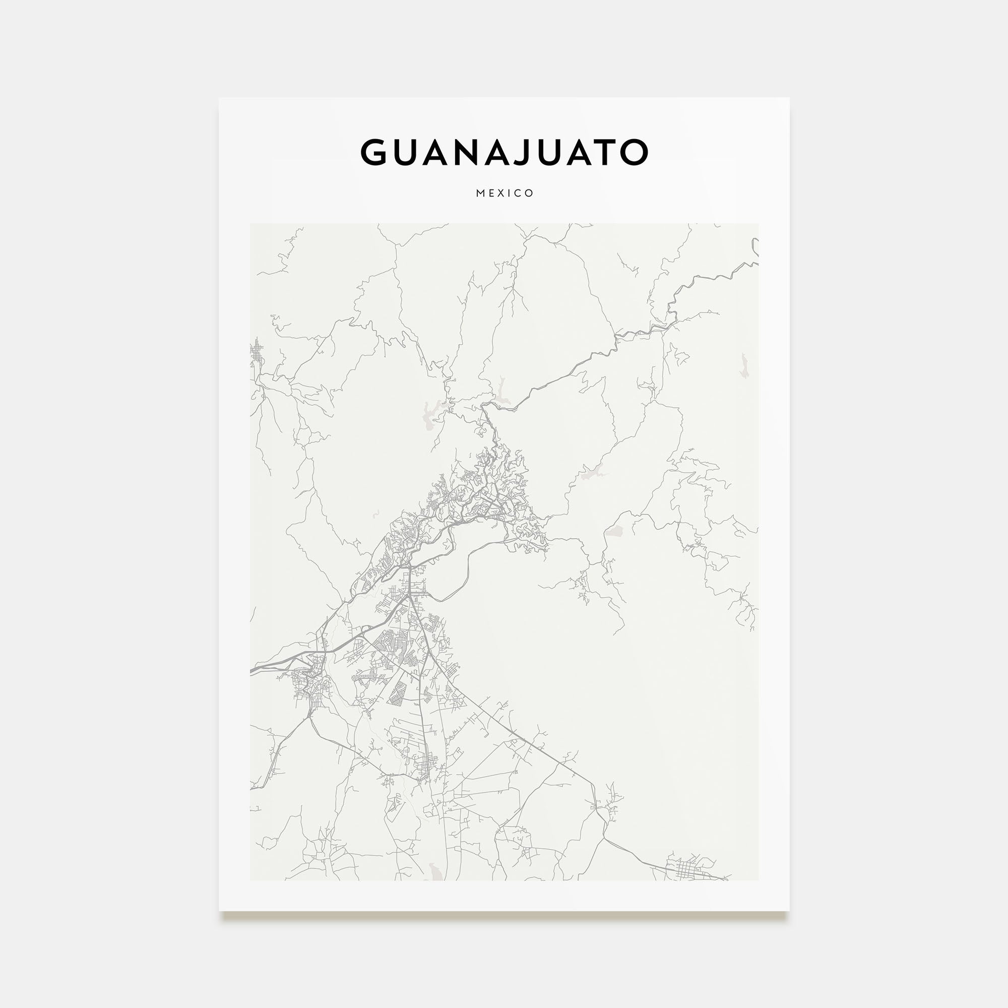 Guanajuato City Map Portrait Poster