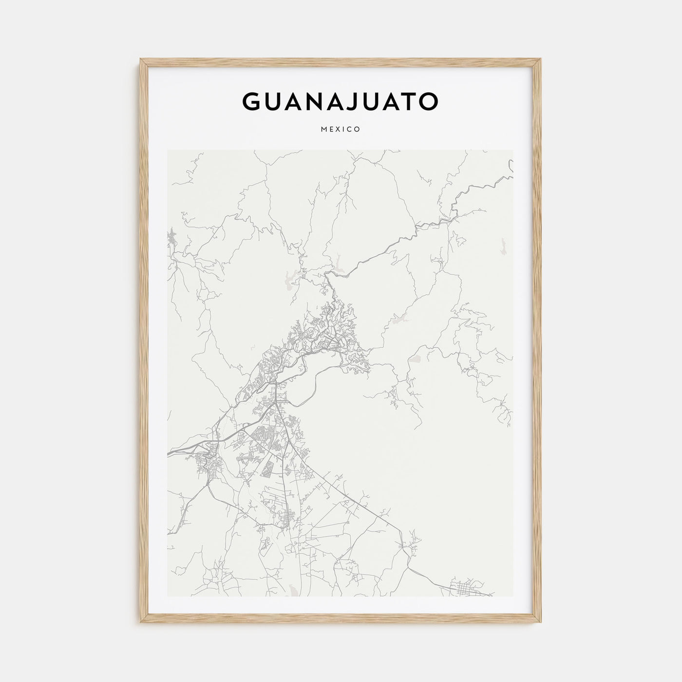 Guanajuato City Map Portrait Poster