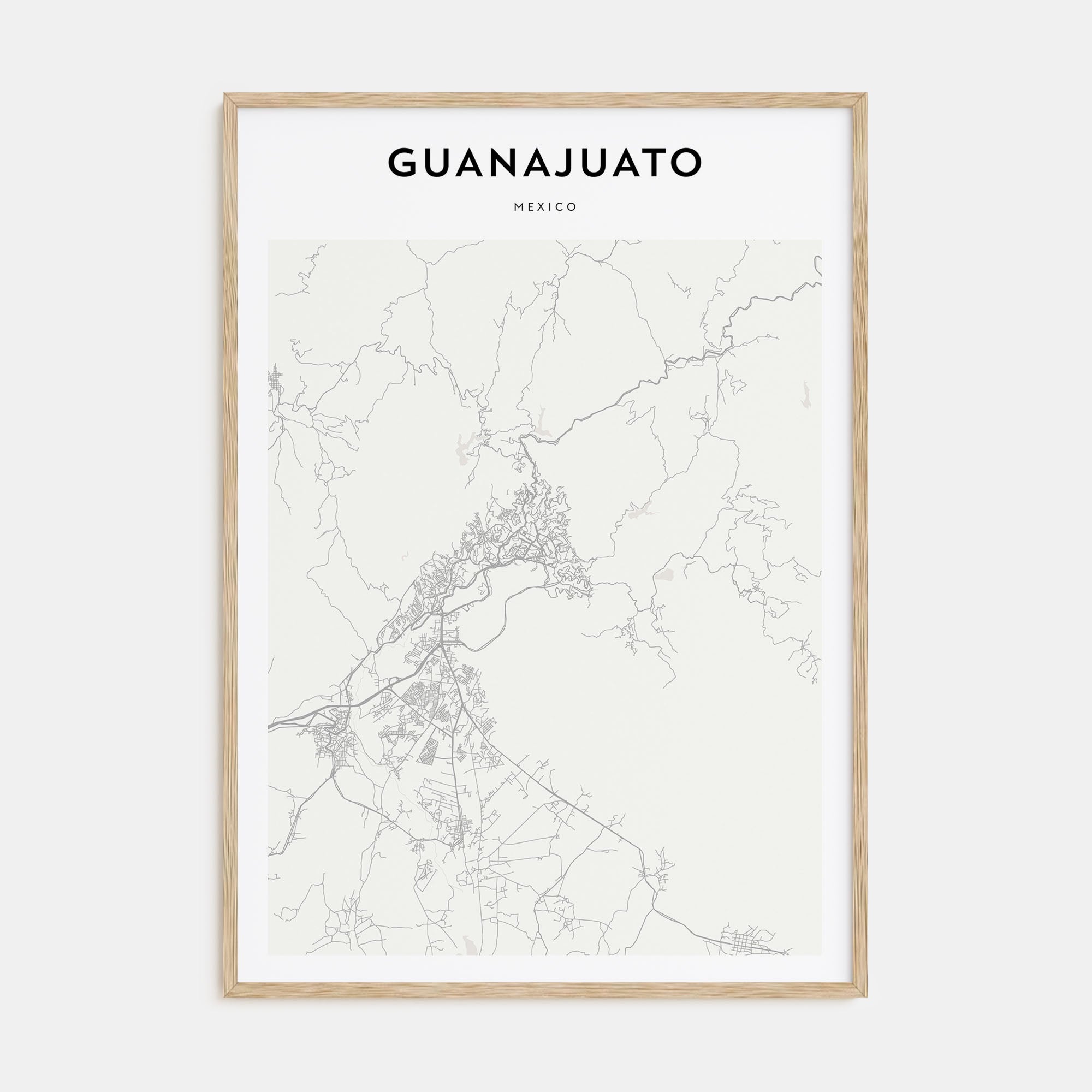 Guanajuato City Map Portrait Poster