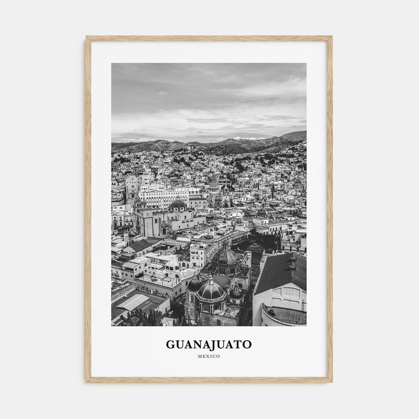 Guanajuato City Portrait B&W Poster