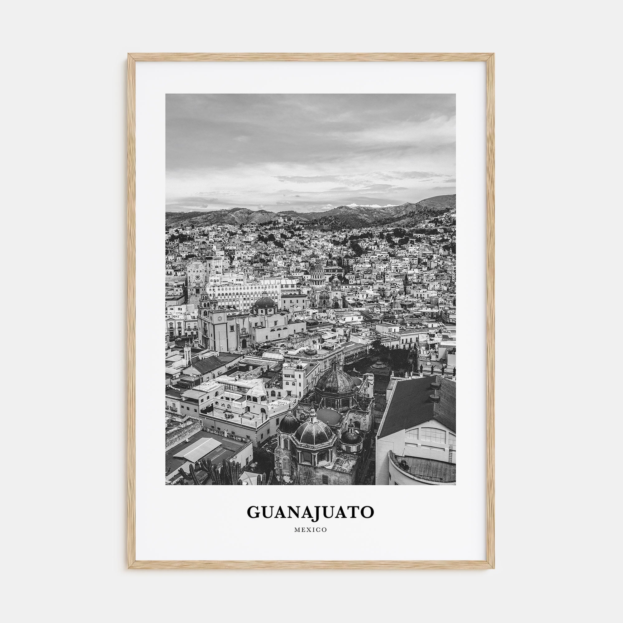 Guanajuato City Portrait B&W Poster
