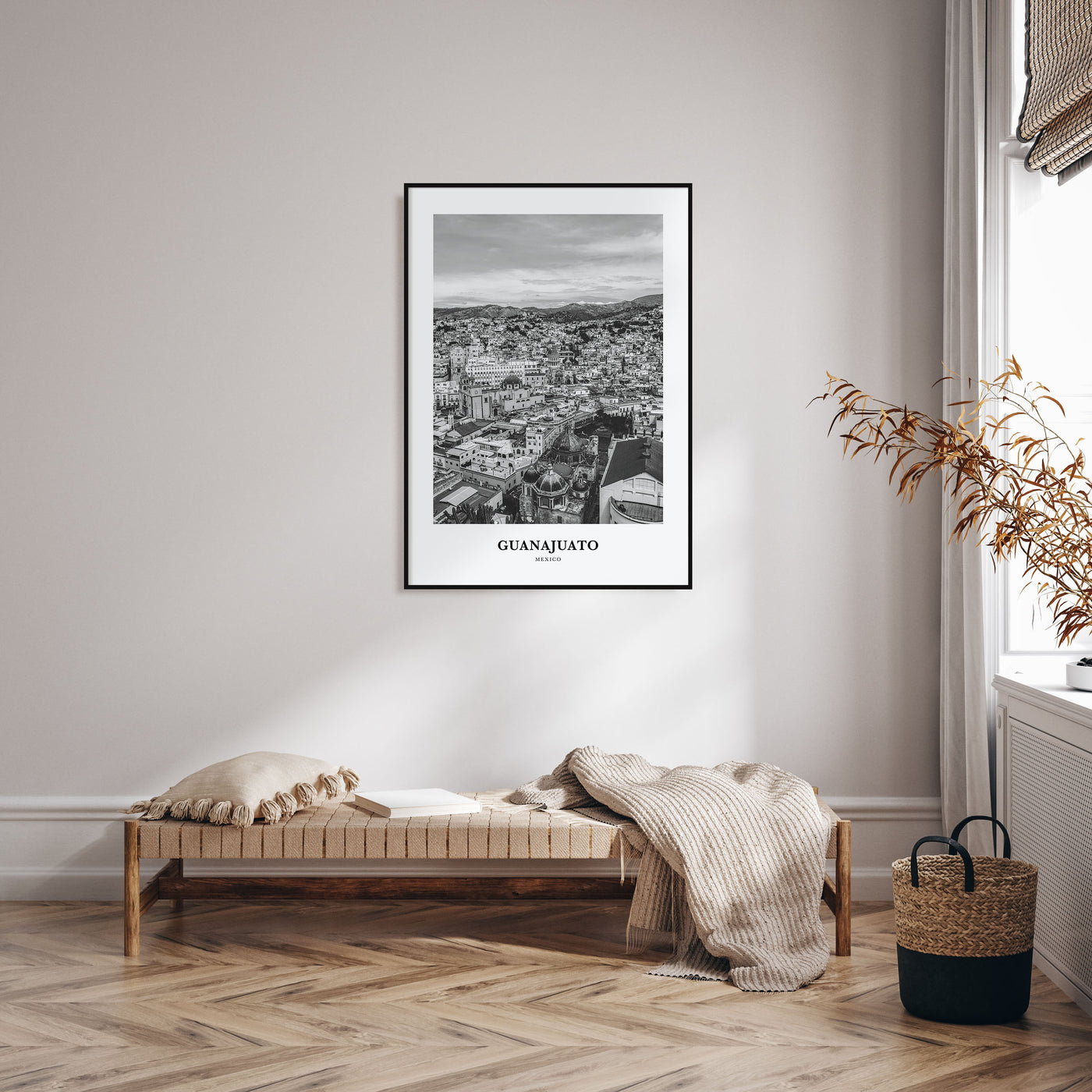 Guanajuato City Portrait B&W Poster