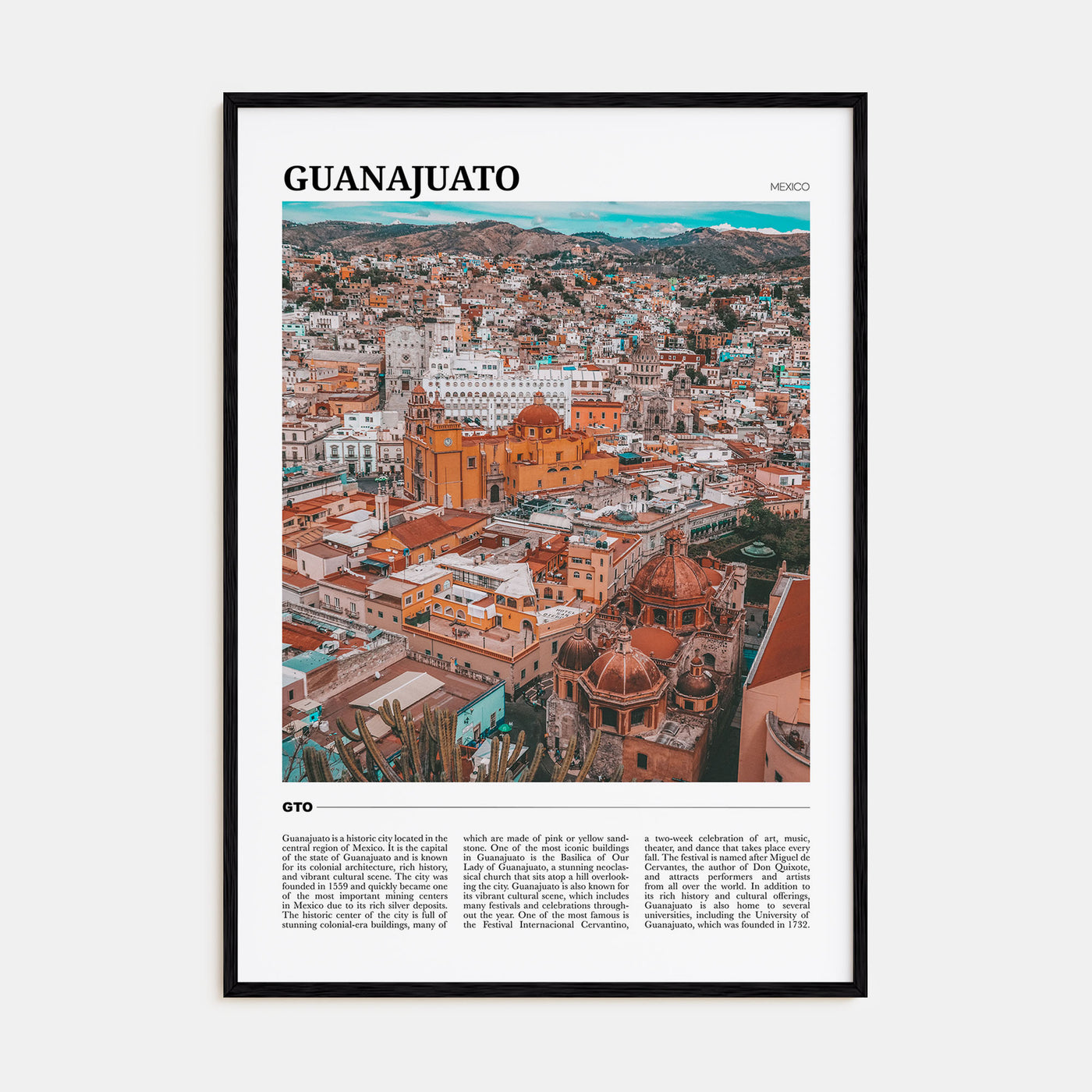Guanajuato City Travel Color Poster