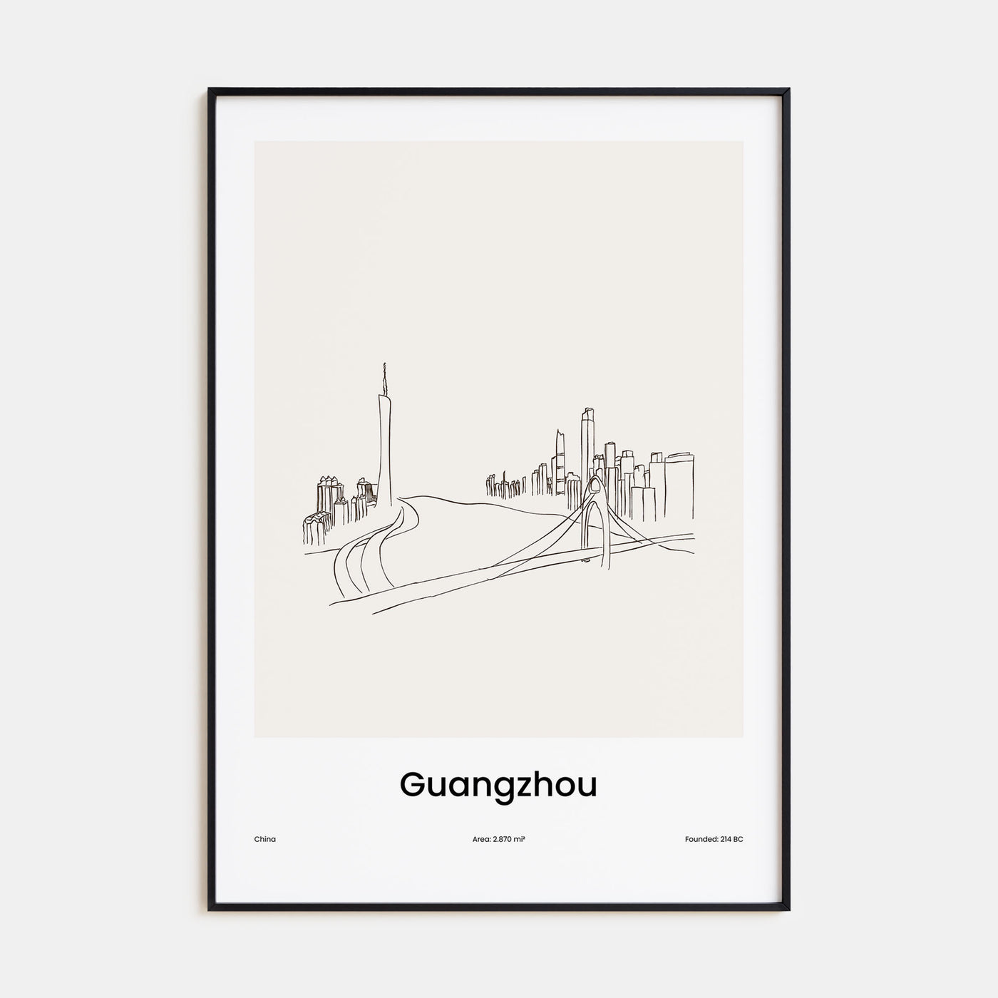 Guangzhou Drawn Poster