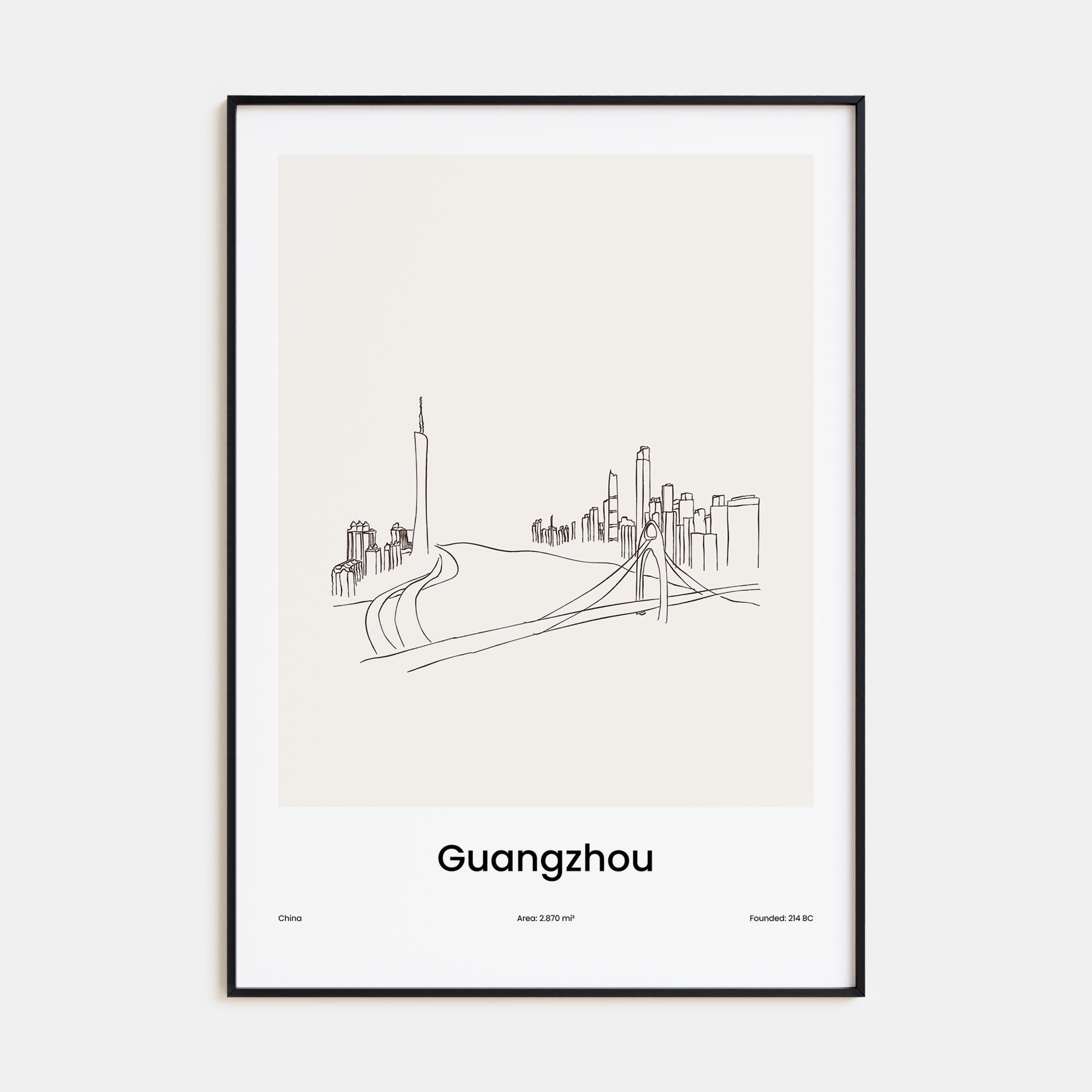 Guangzhou Drawn Poster