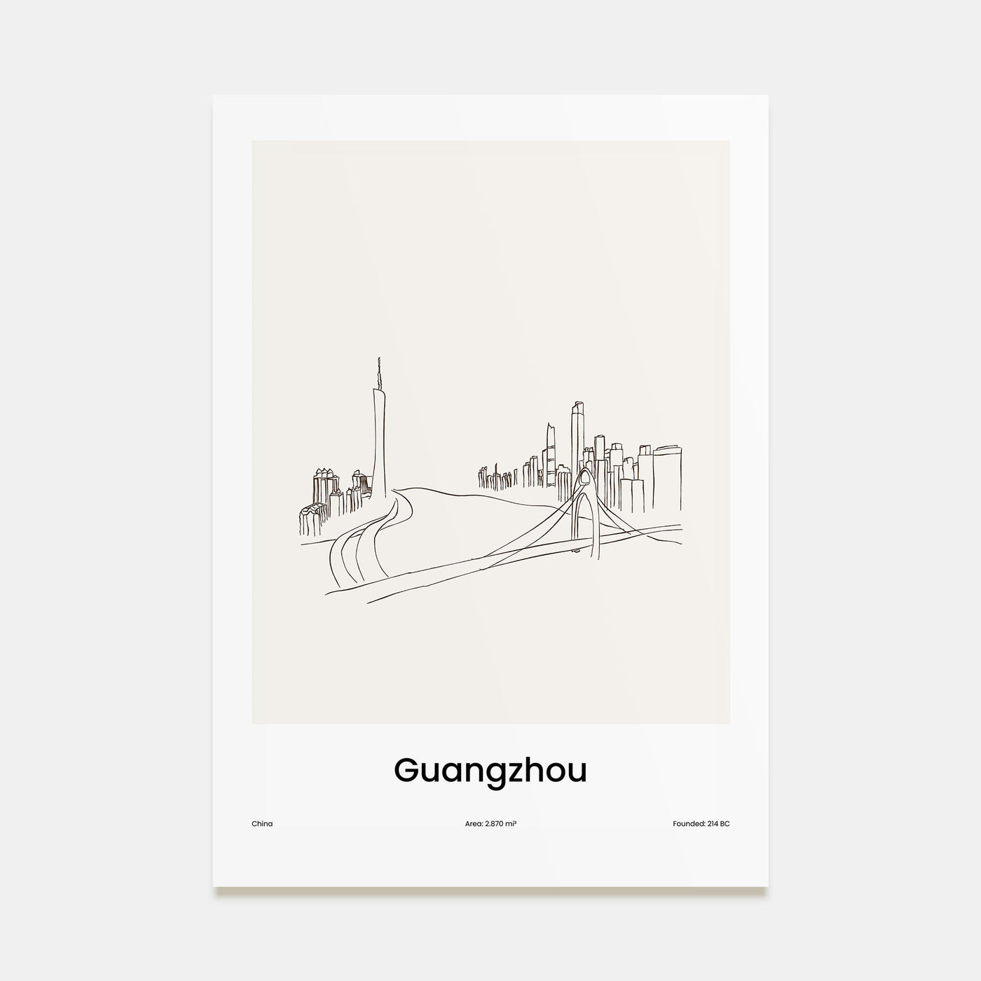 Guangzhou Drawn Poster