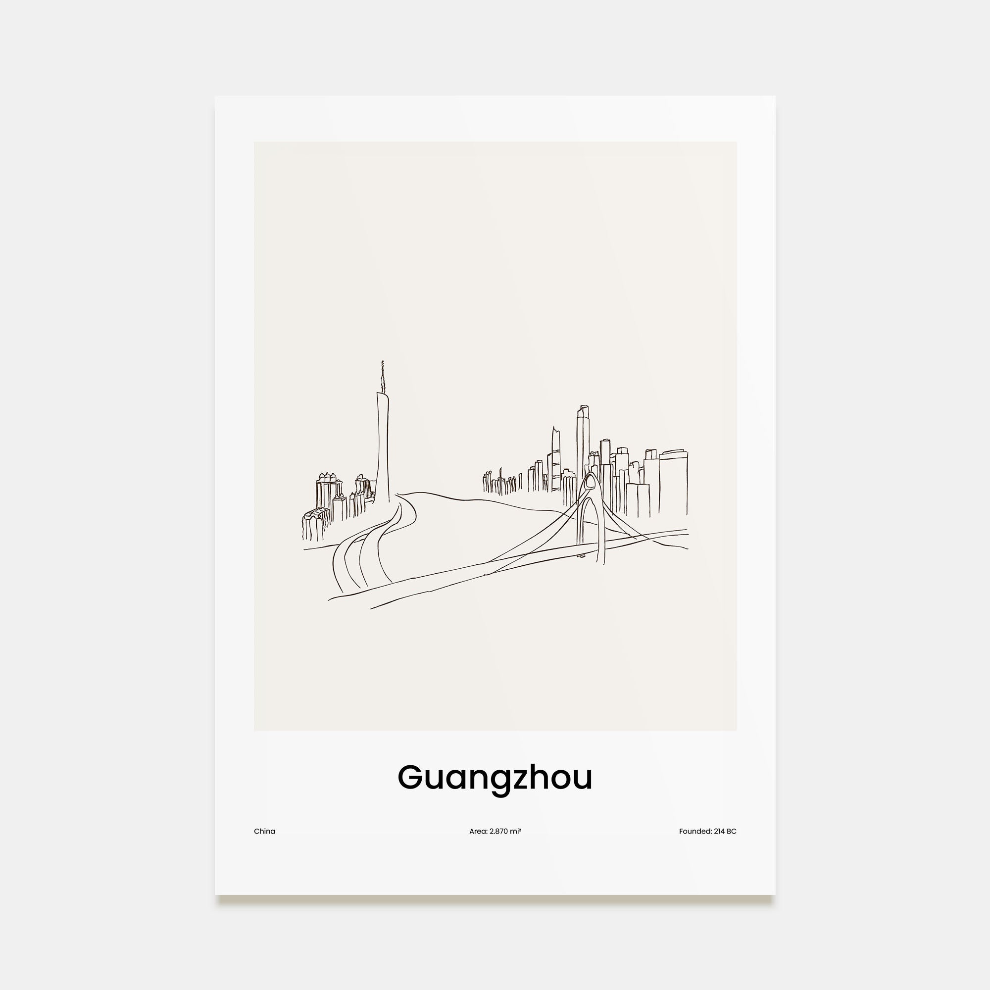 Guangzhou Drawn Poster