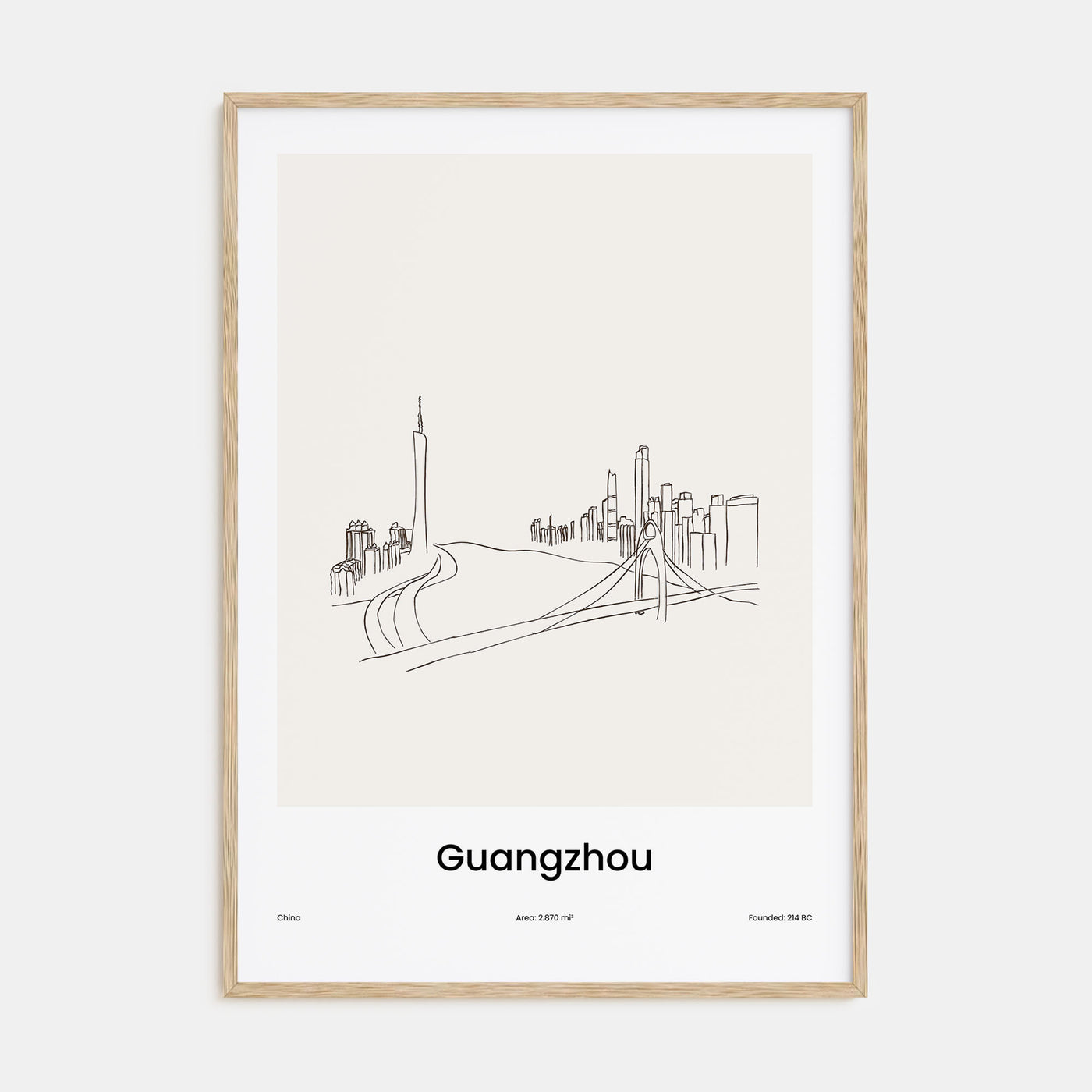 Guangzhou Drawn Poster