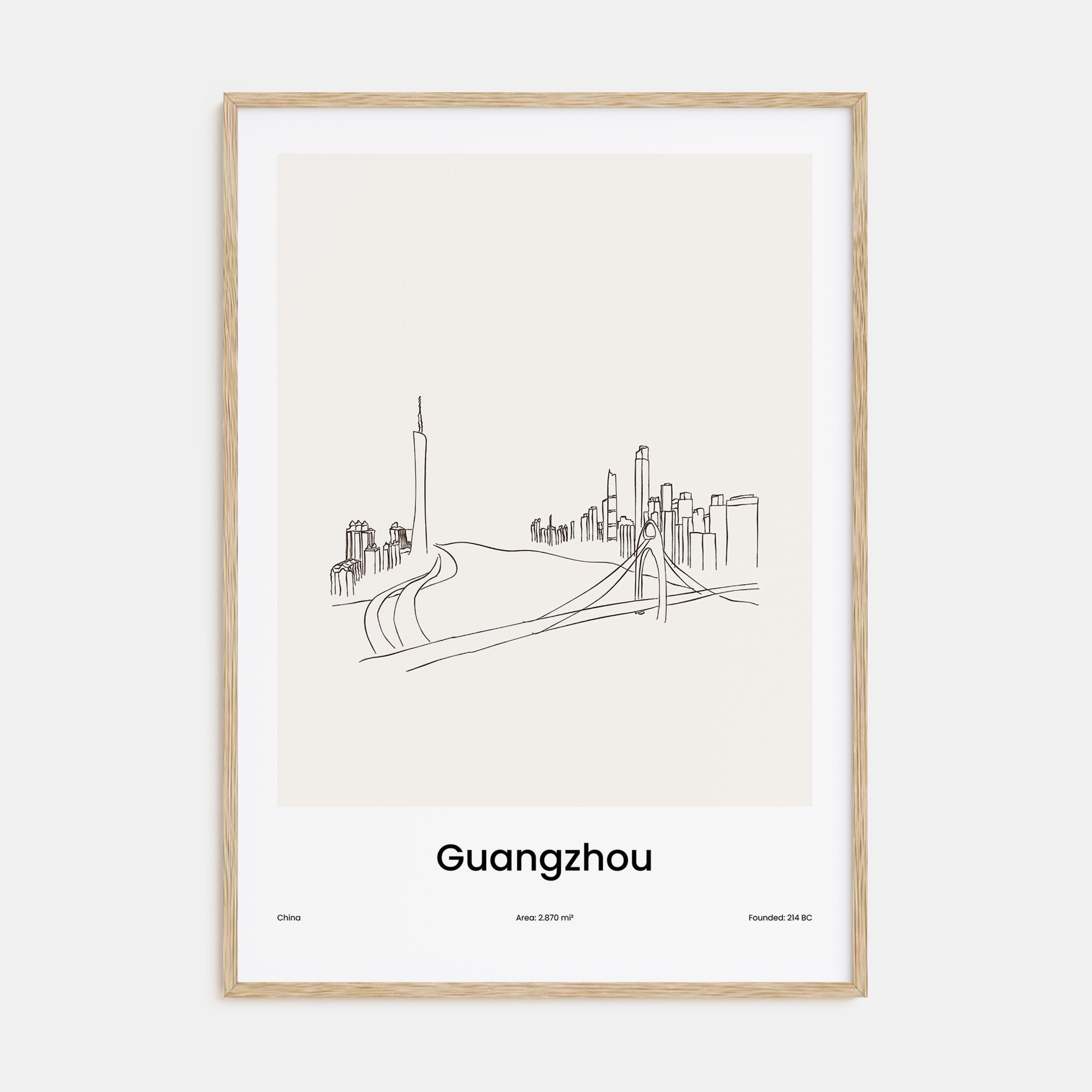 Guangzhou Drawn Poster