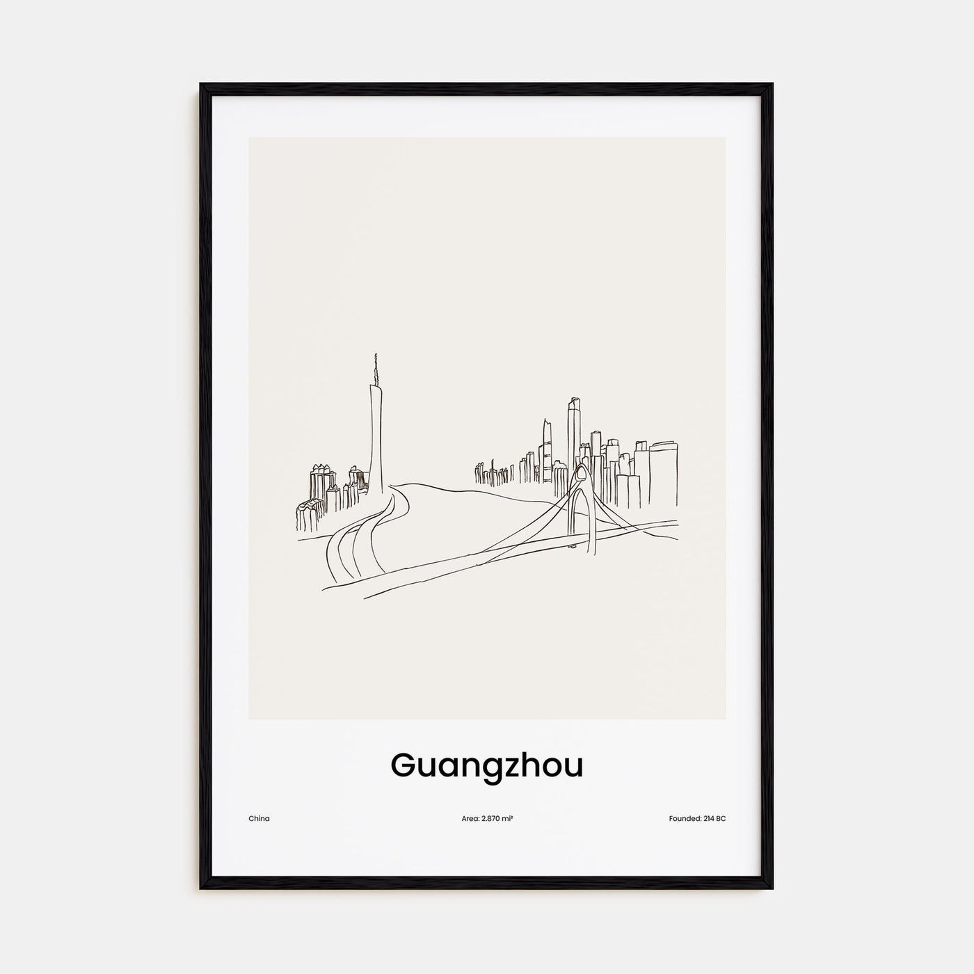 Guangzhou Drawn Poster