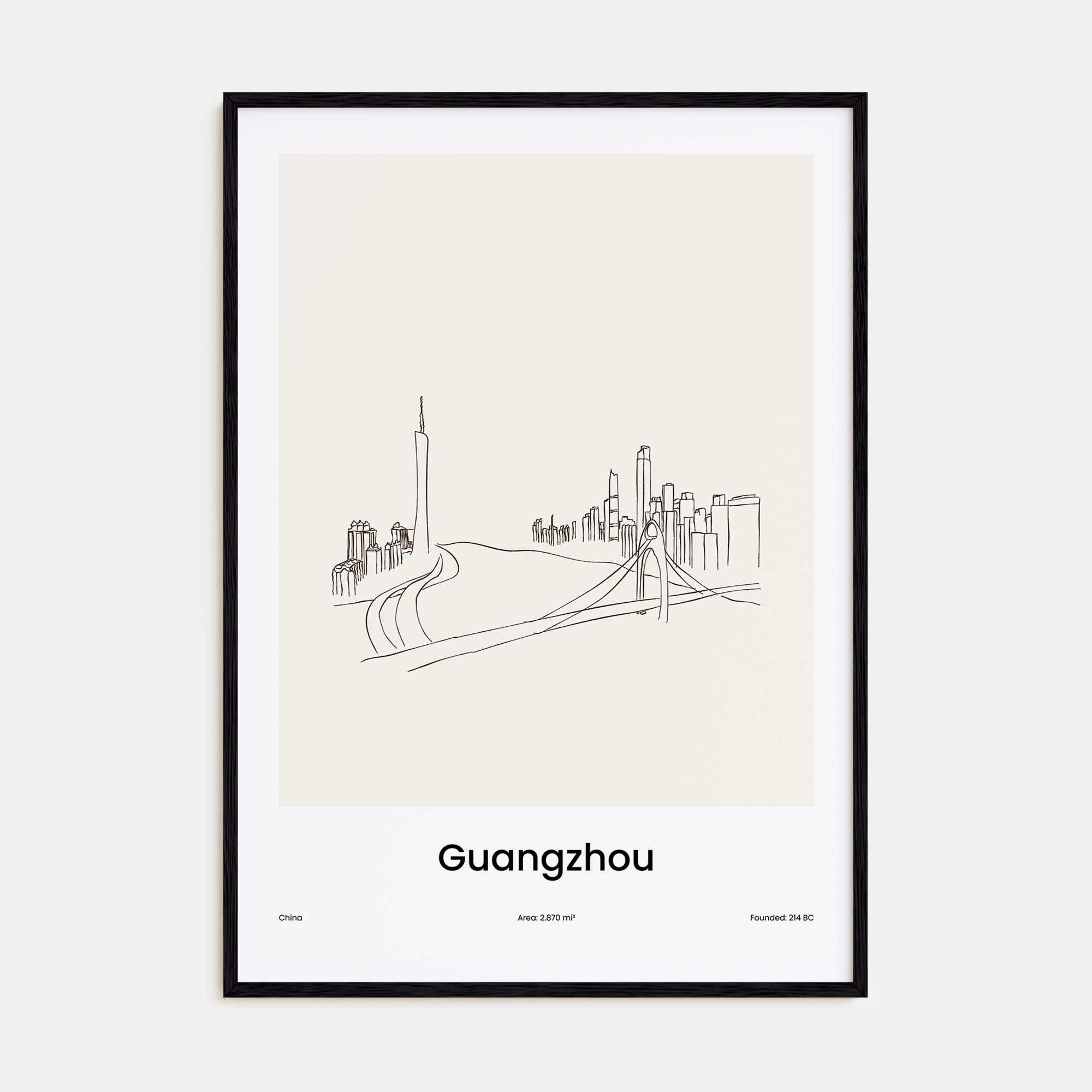 Guangzhou Drawn Poster