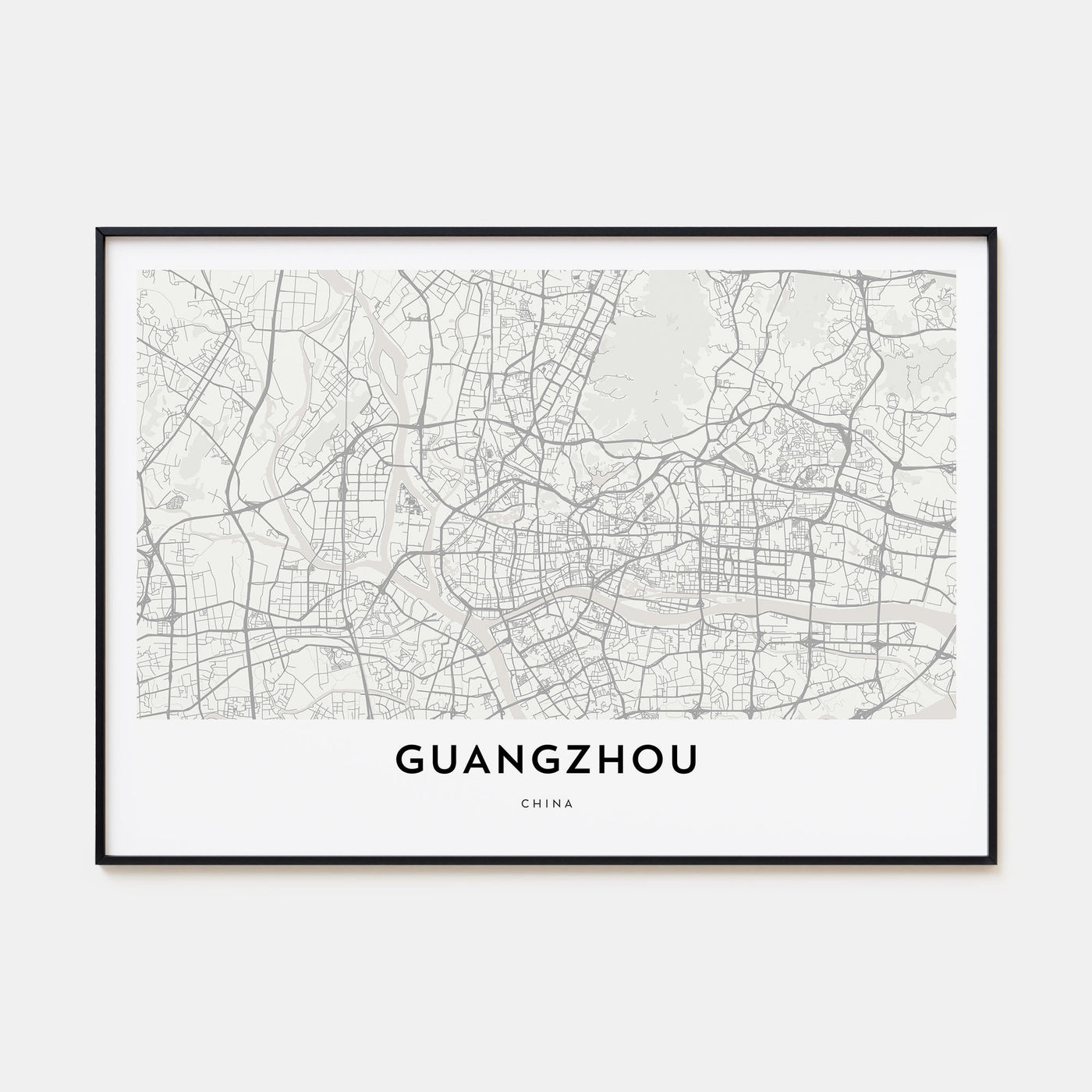 Guangzhou Map Landscape Poster