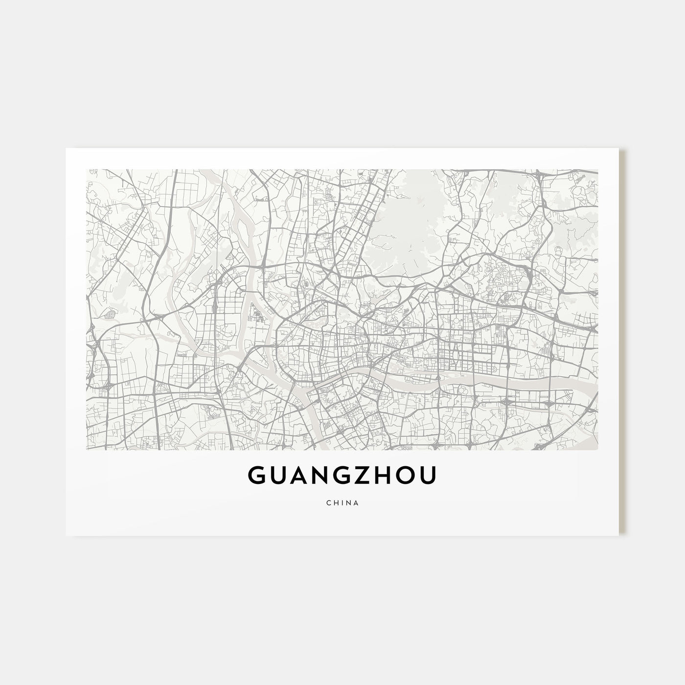 Guangzhou Map Landscape Poster