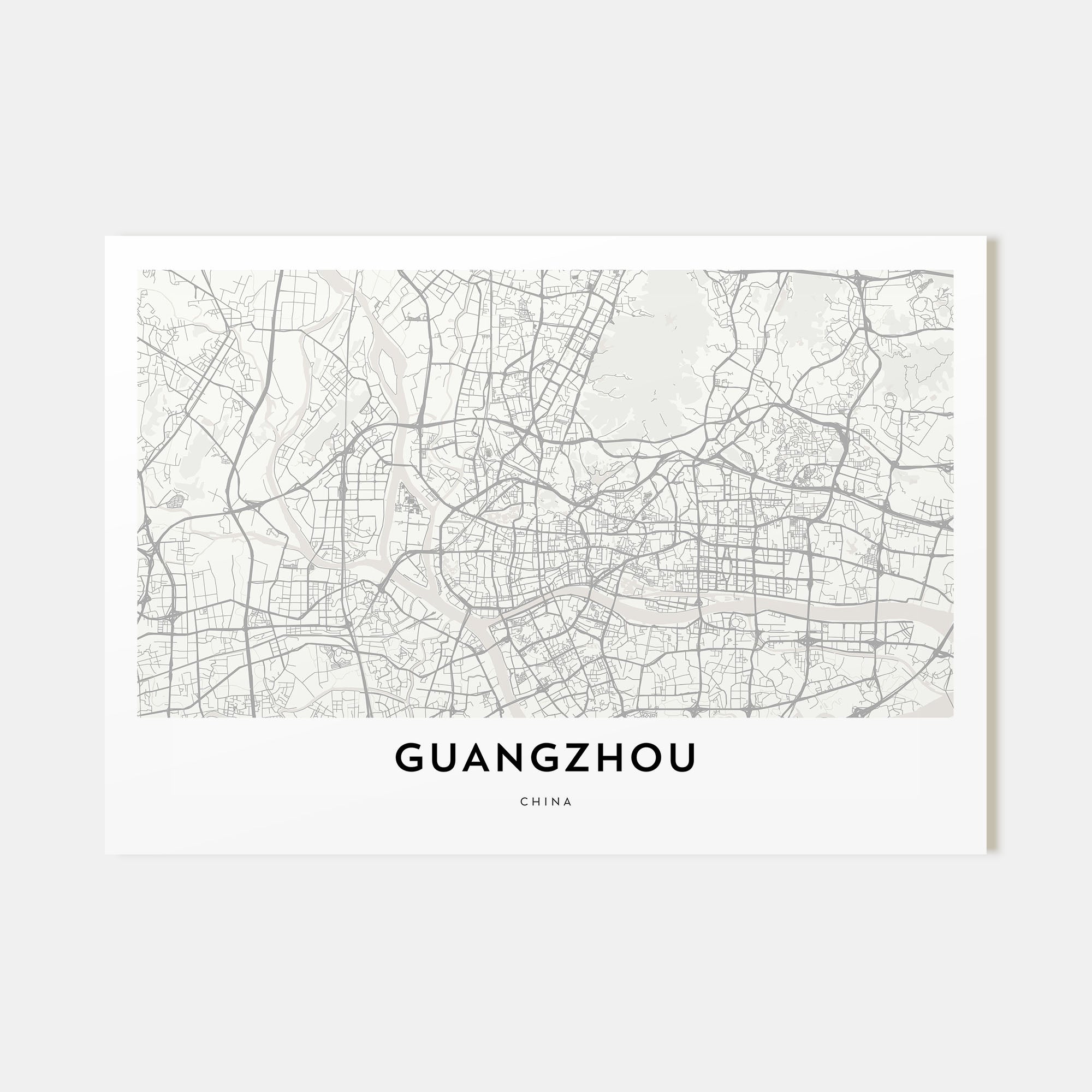 Guangzhou Map Landscape Poster