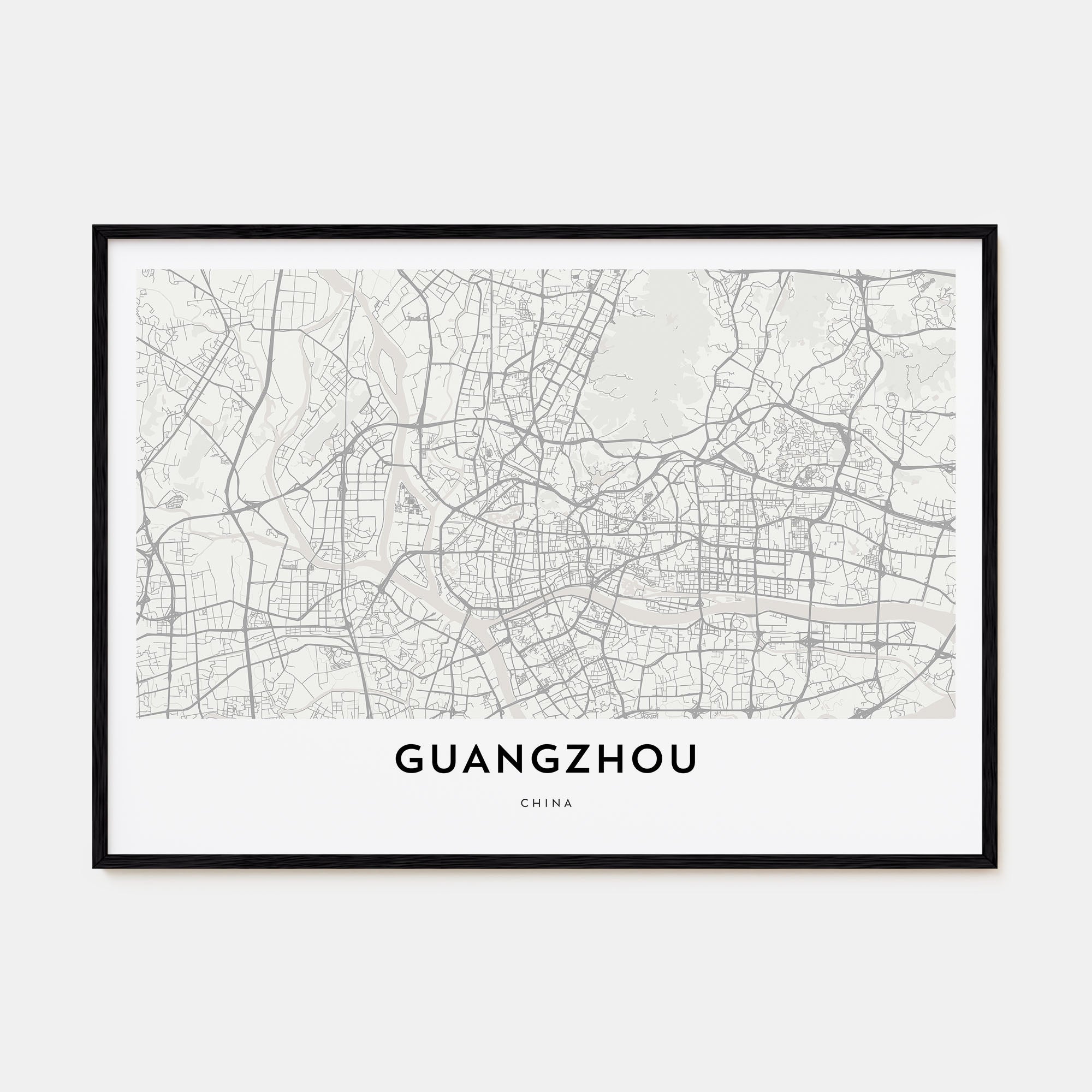 Guangzhou Map Landscape Poster