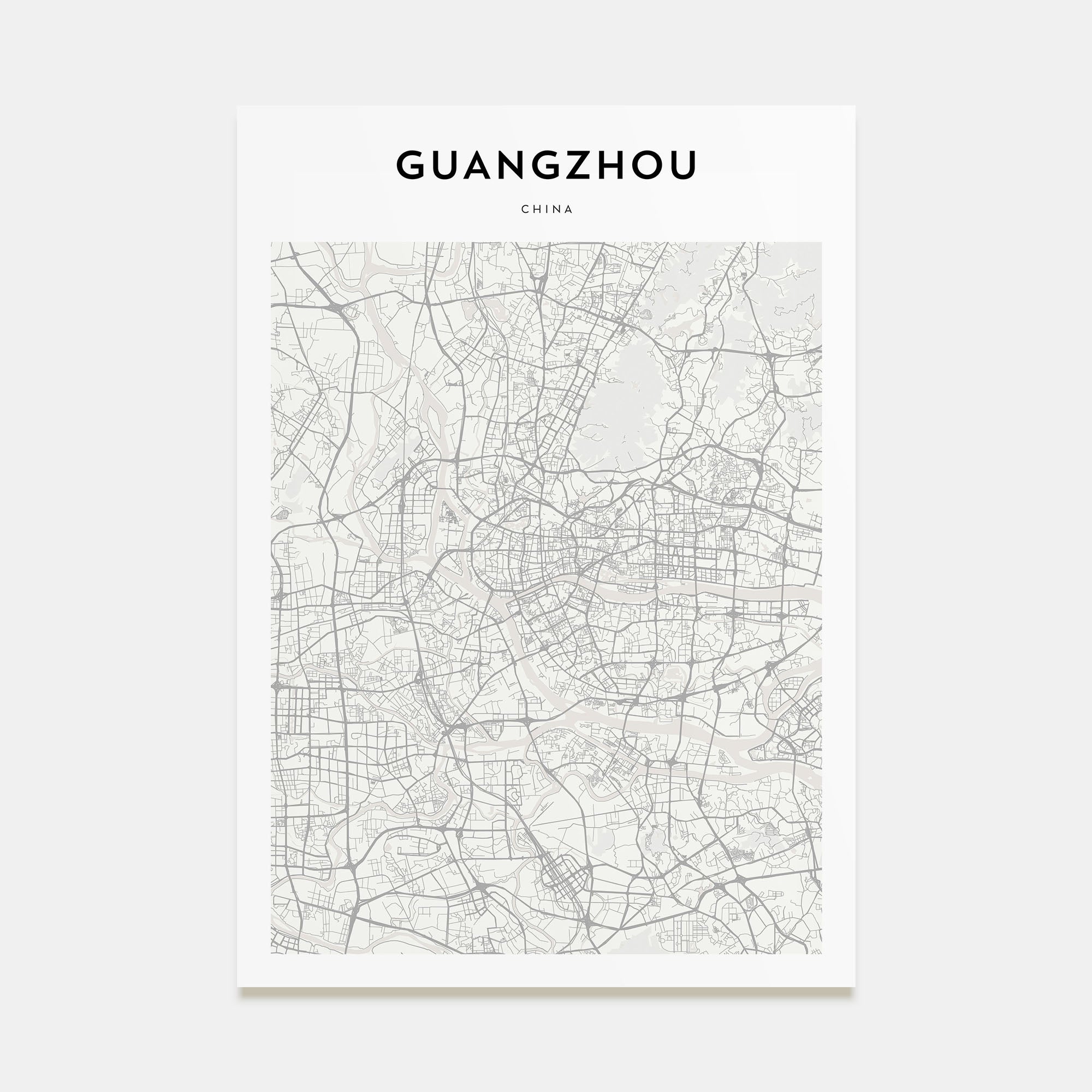 Guangzhou Map Portrait Poster