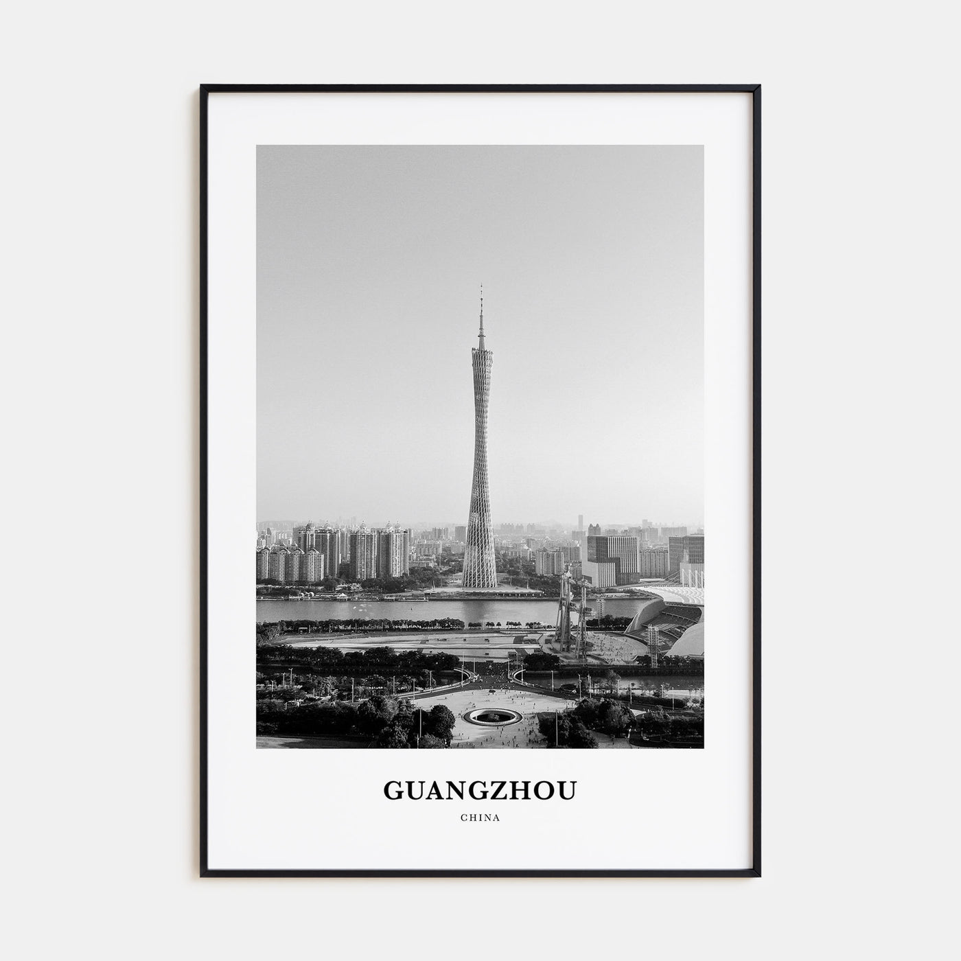 Guangzhou Portrait B&W Poster