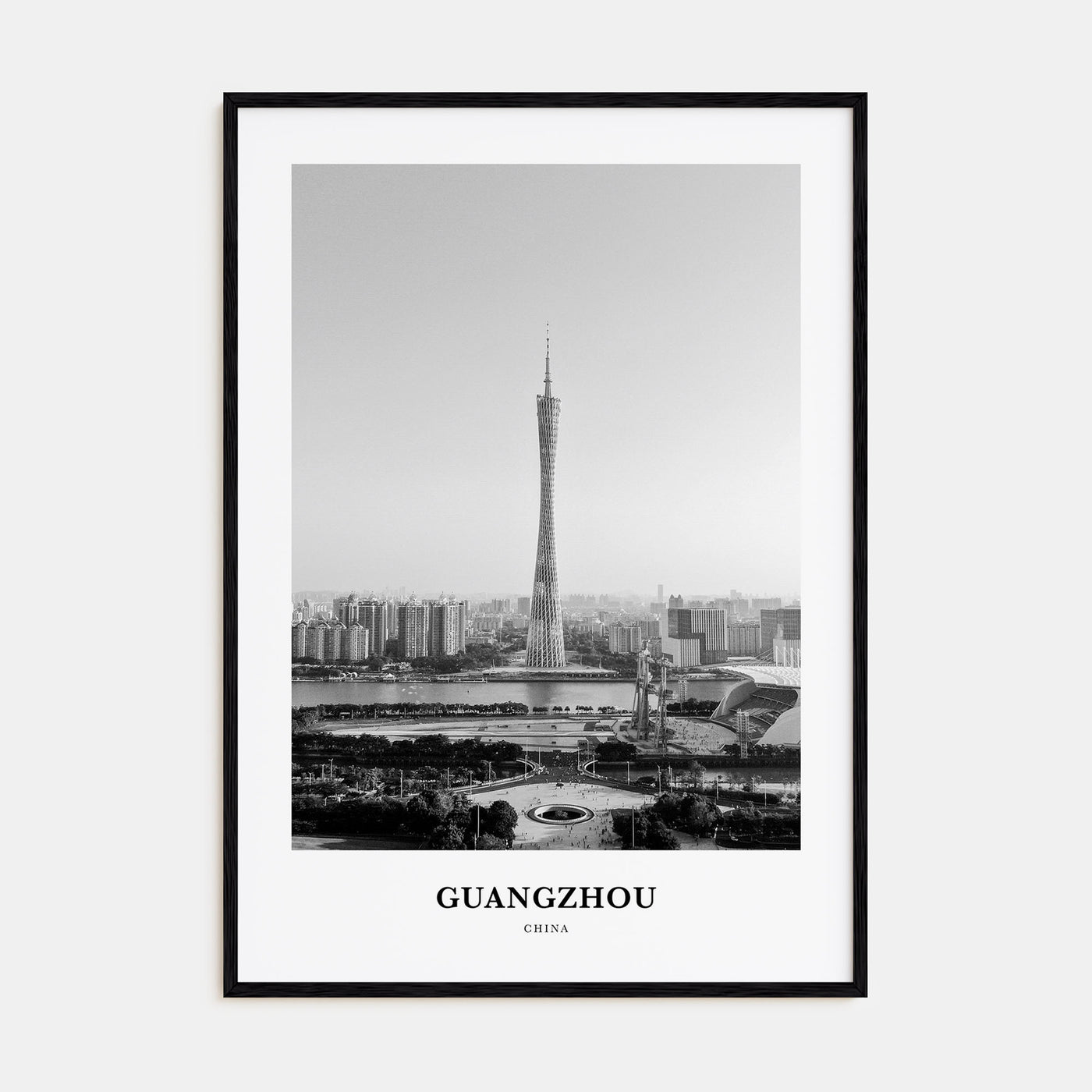 Guangzhou Portrait B&W Poster