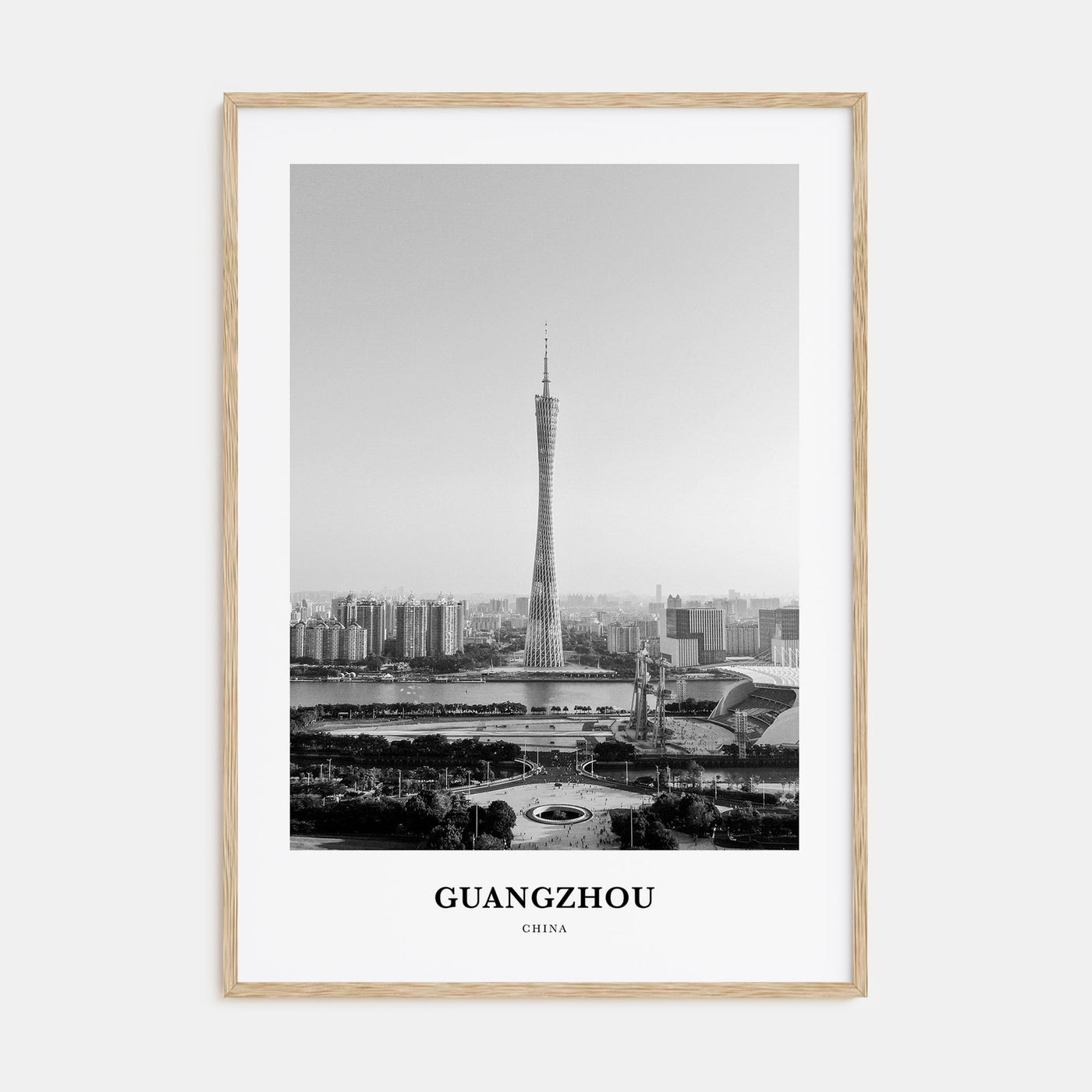 Guangzhou Portrait B&W Poster