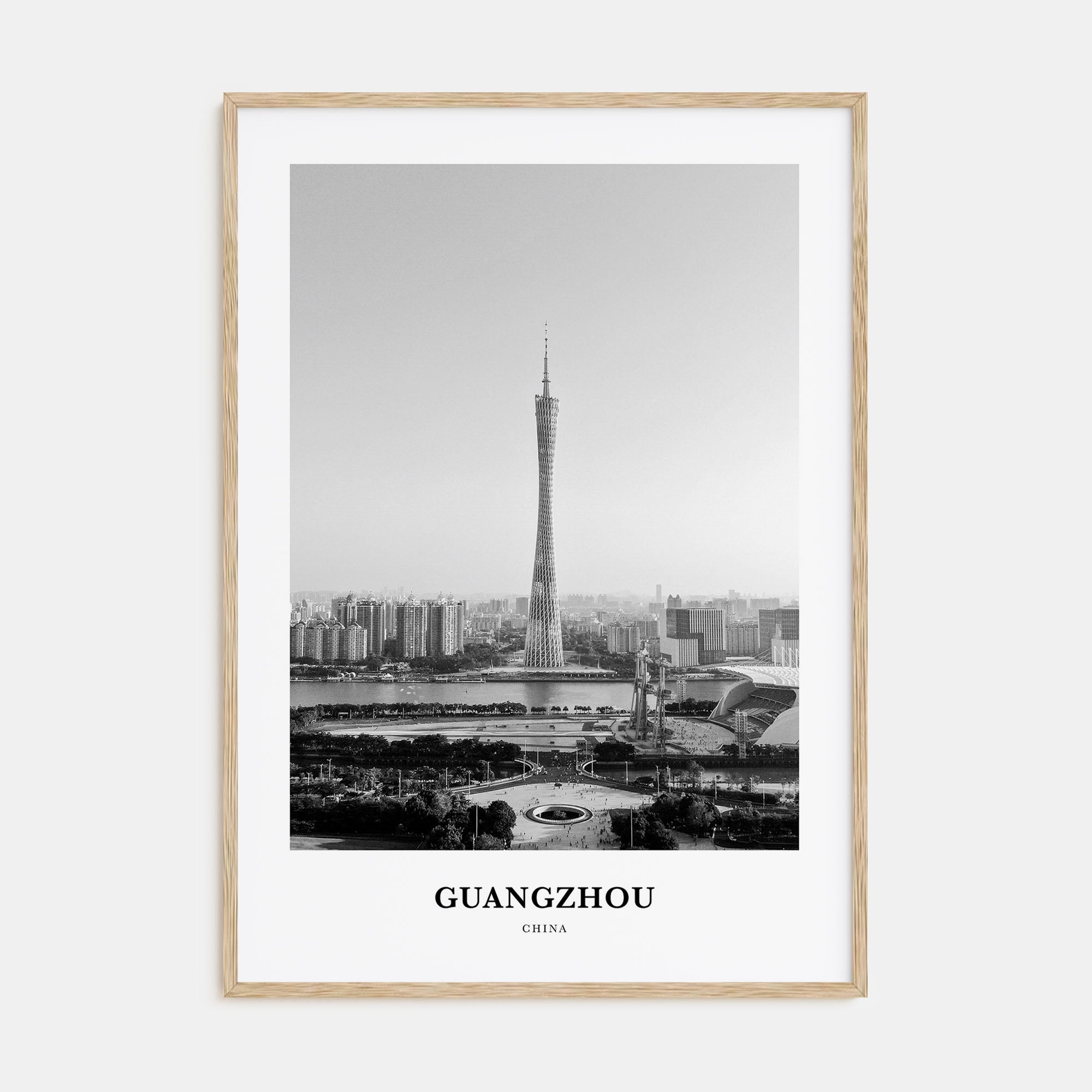 Guangzhou Portrait B&W Poster