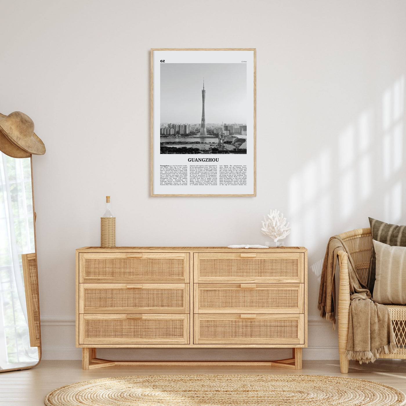 Guangzhou Travel B&W Poster