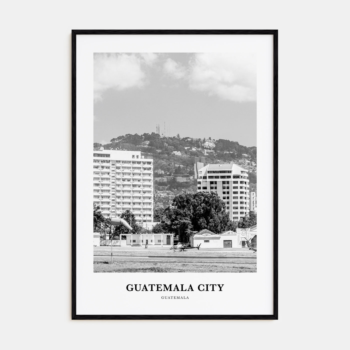 Guatemala City Portrait B&W Poster