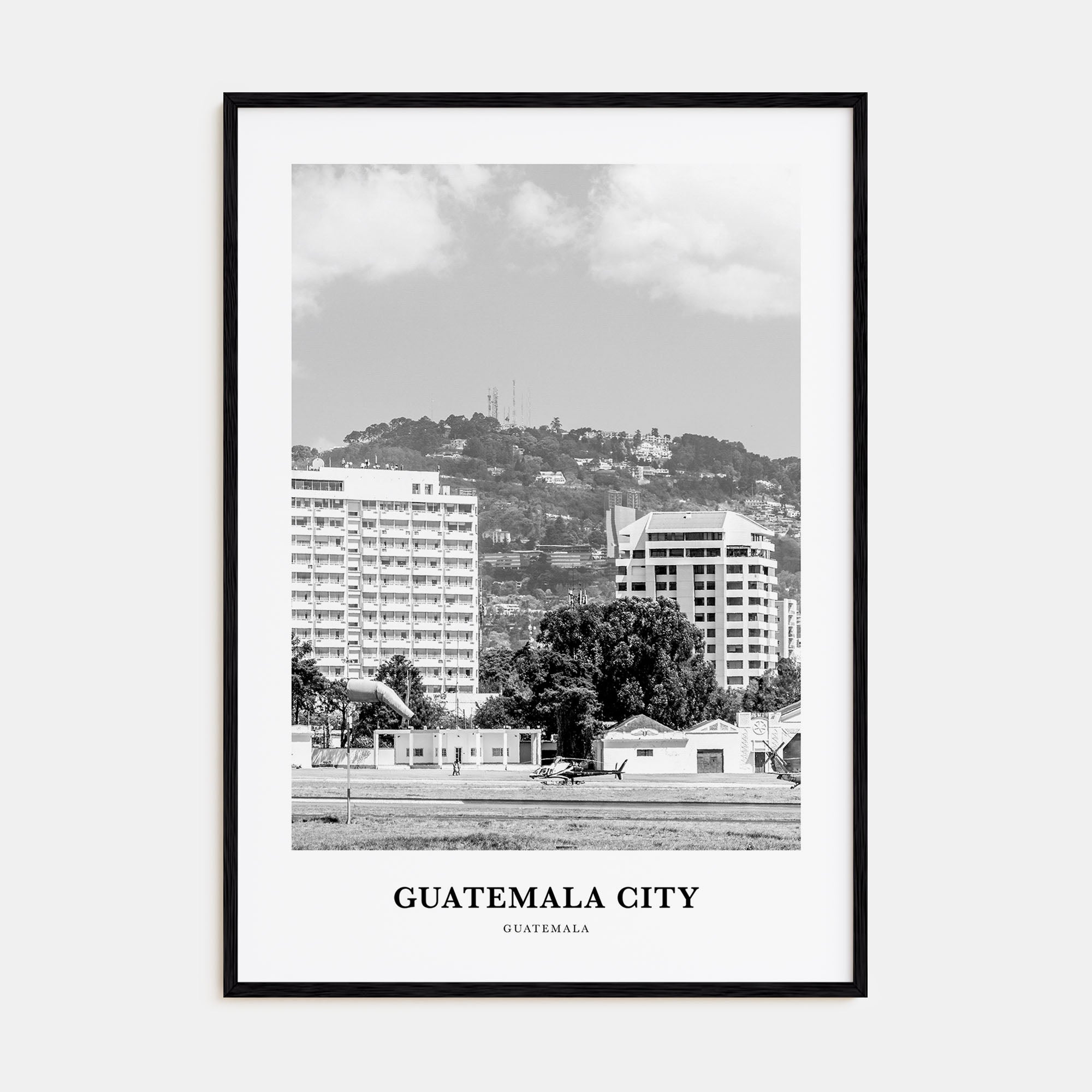 Guatemala City Portrait B&W Poster