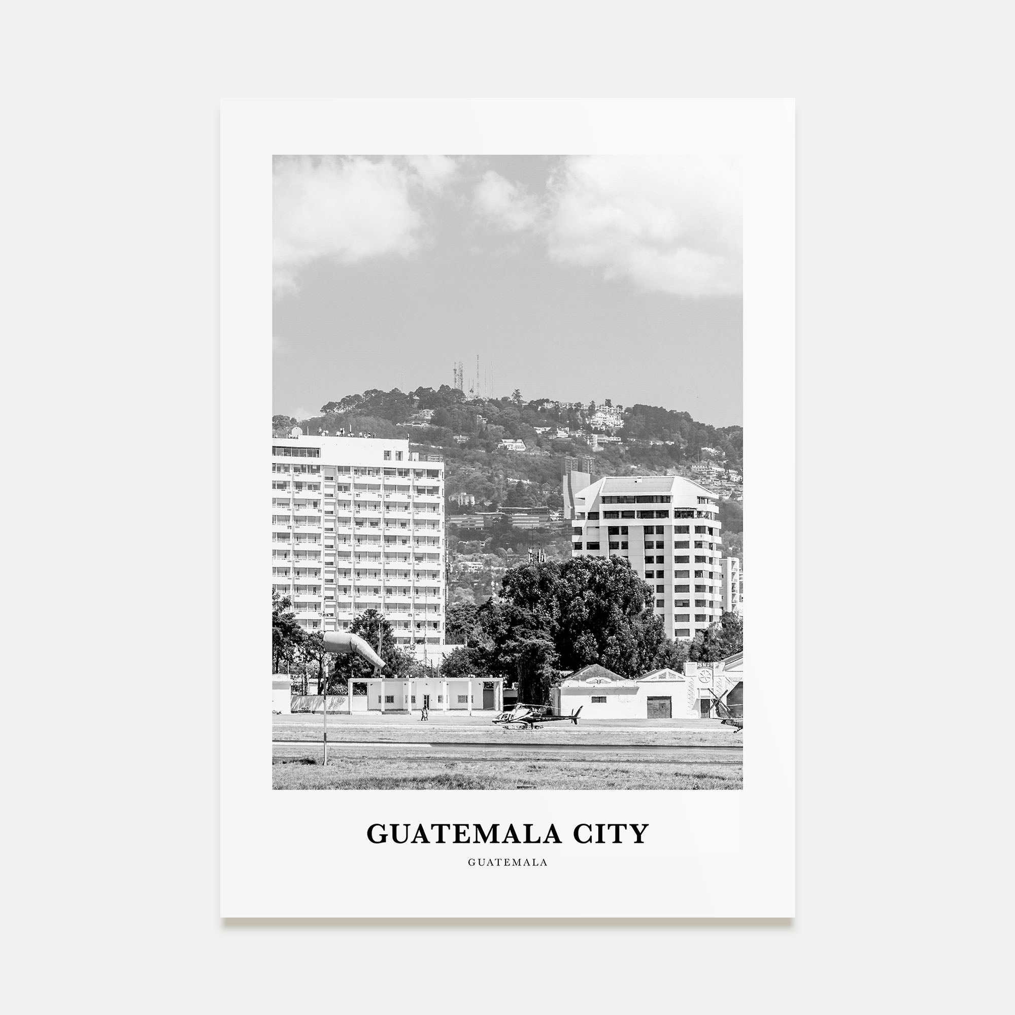 Guatemala City Portrait B&W Poster