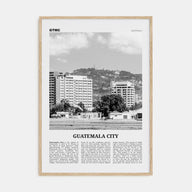 Guatemala City Travel B&W Poster