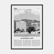 Guatemala City Travel B&W Poster