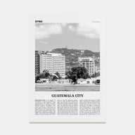 Guatemala City Travel B&W Poster