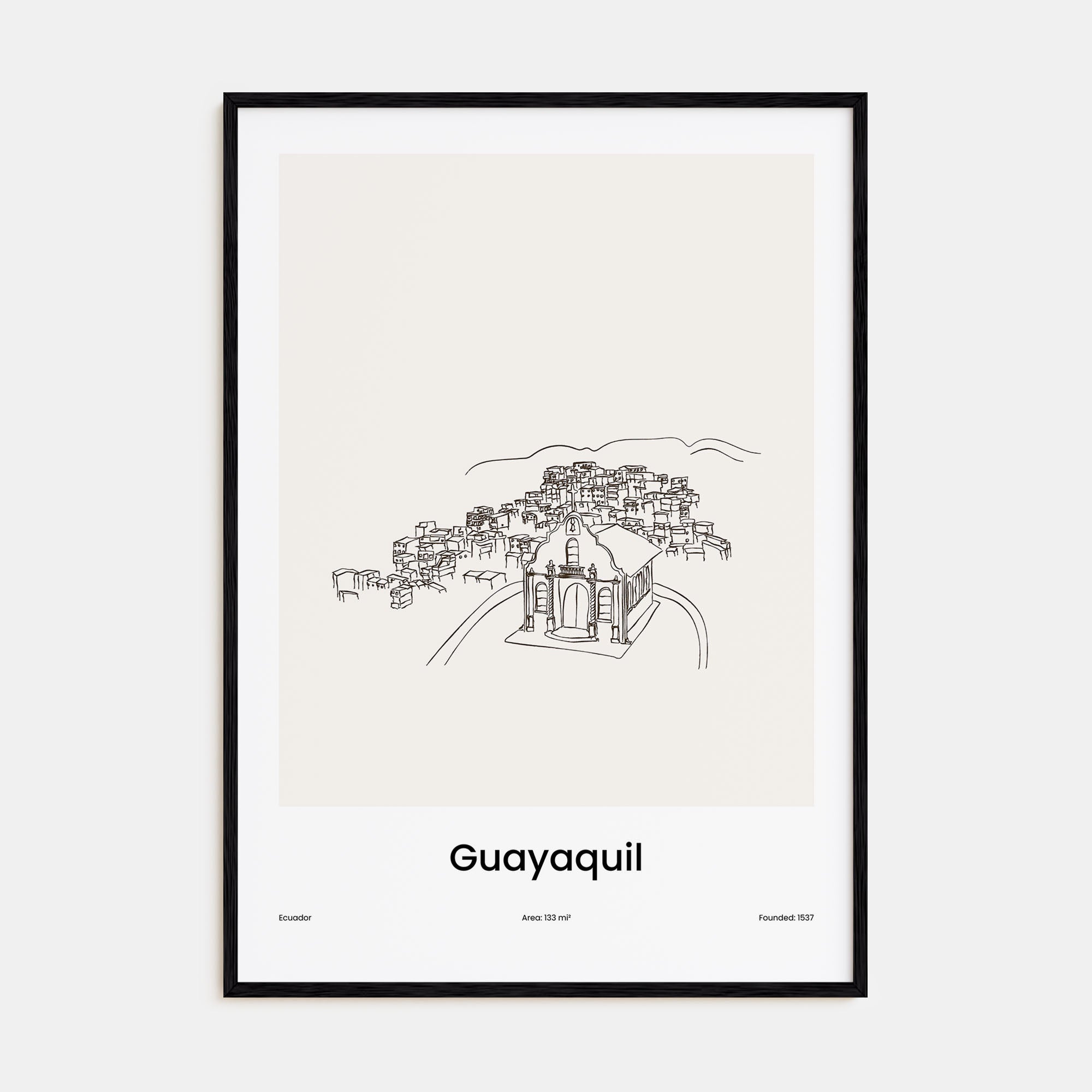 Guayaquil Drawn Poster
