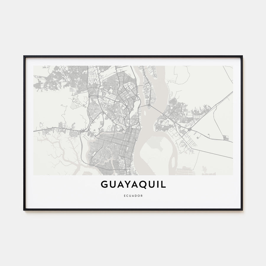 Guayaquil Map Landscape Poster