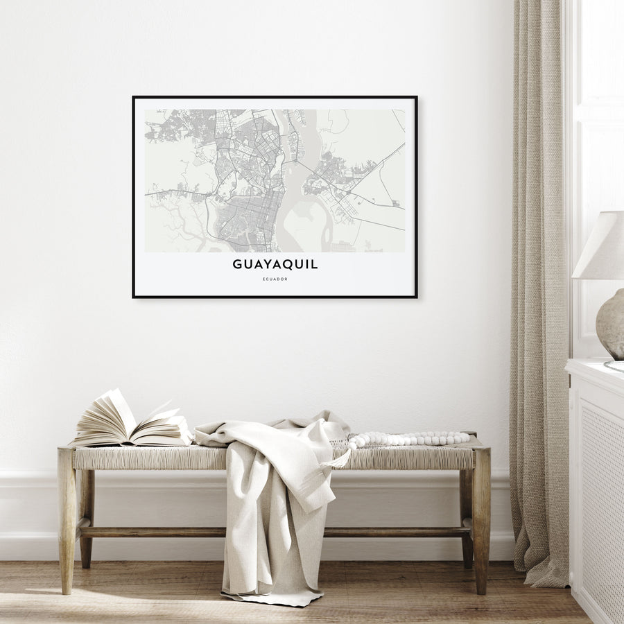 Guayaquil Map Landscape Poster