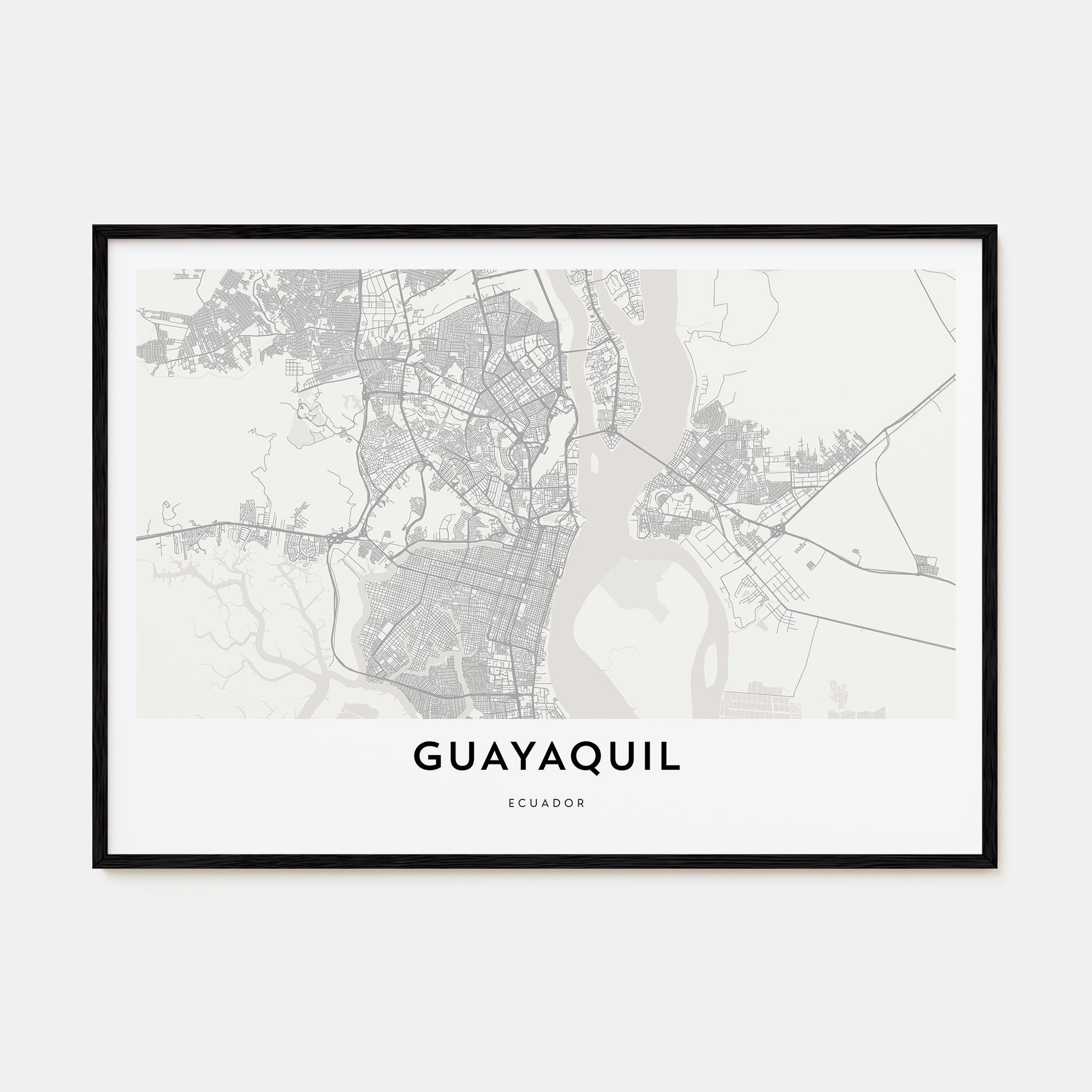 Guayaquil Map Landscape Poster