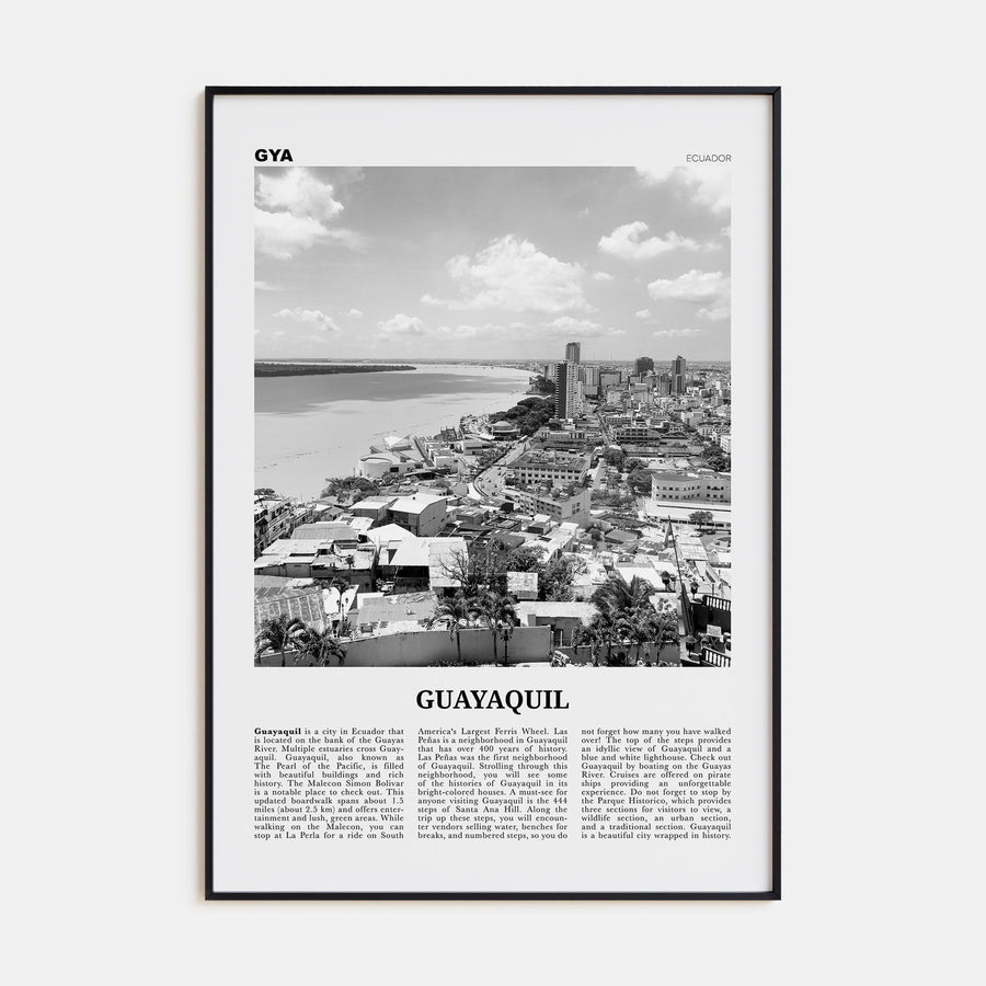 Guayaquil Travel B&W Poster