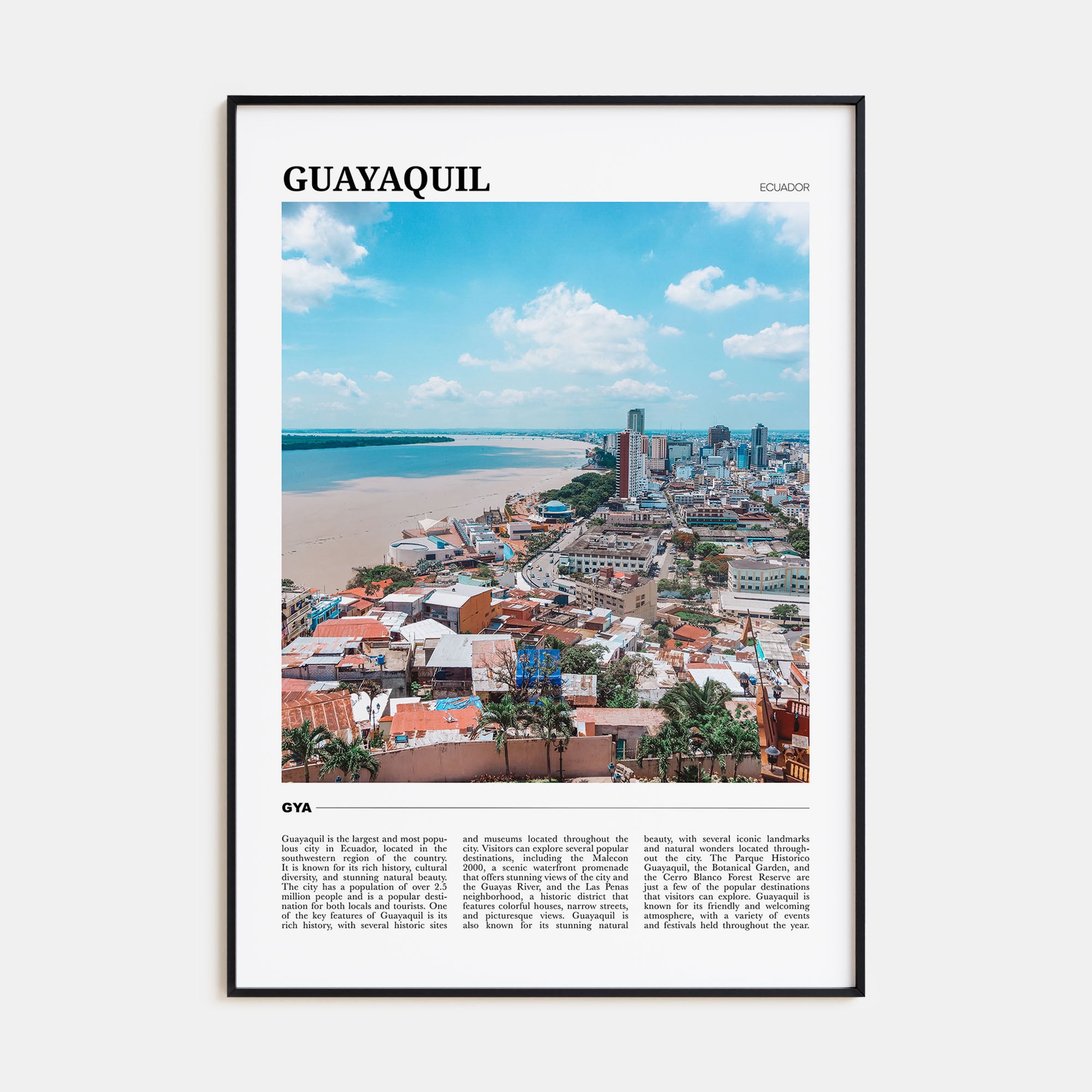 Guayaquil Travel Color Poster