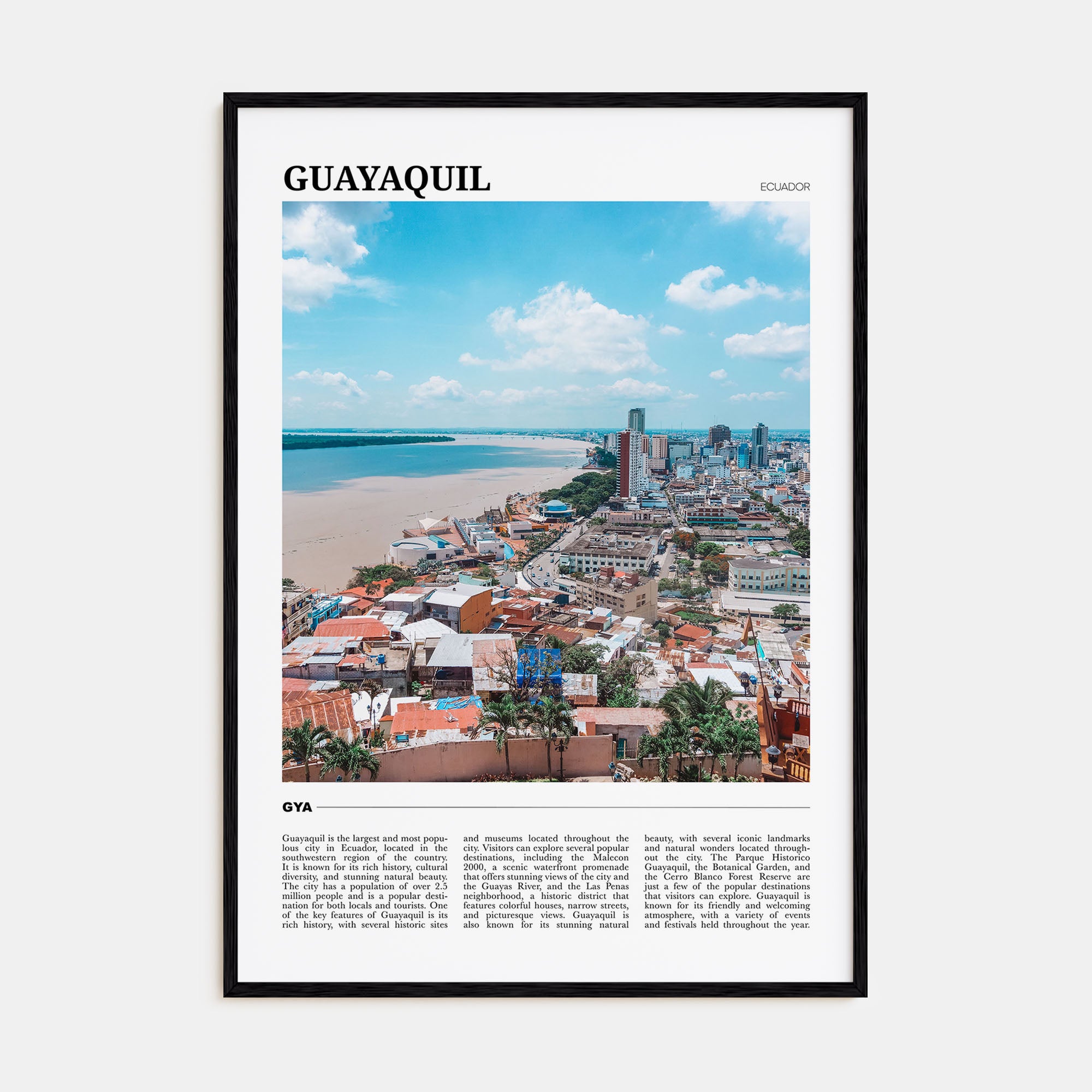 Guayaquil Travel Color Poster