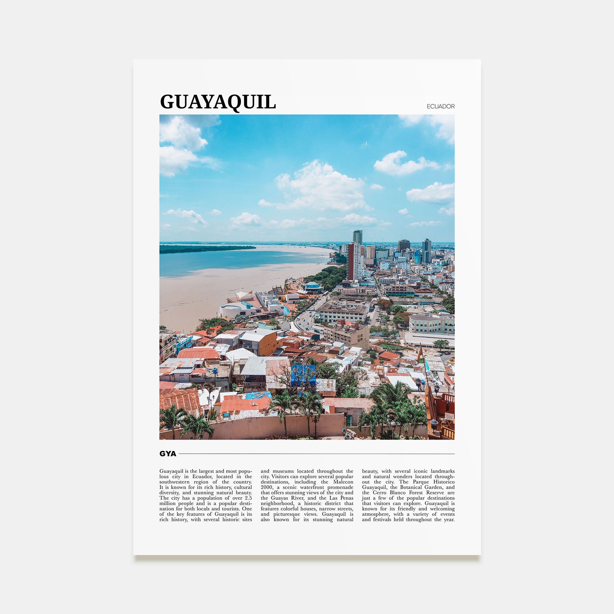 Guayaquil Travel Color Poster