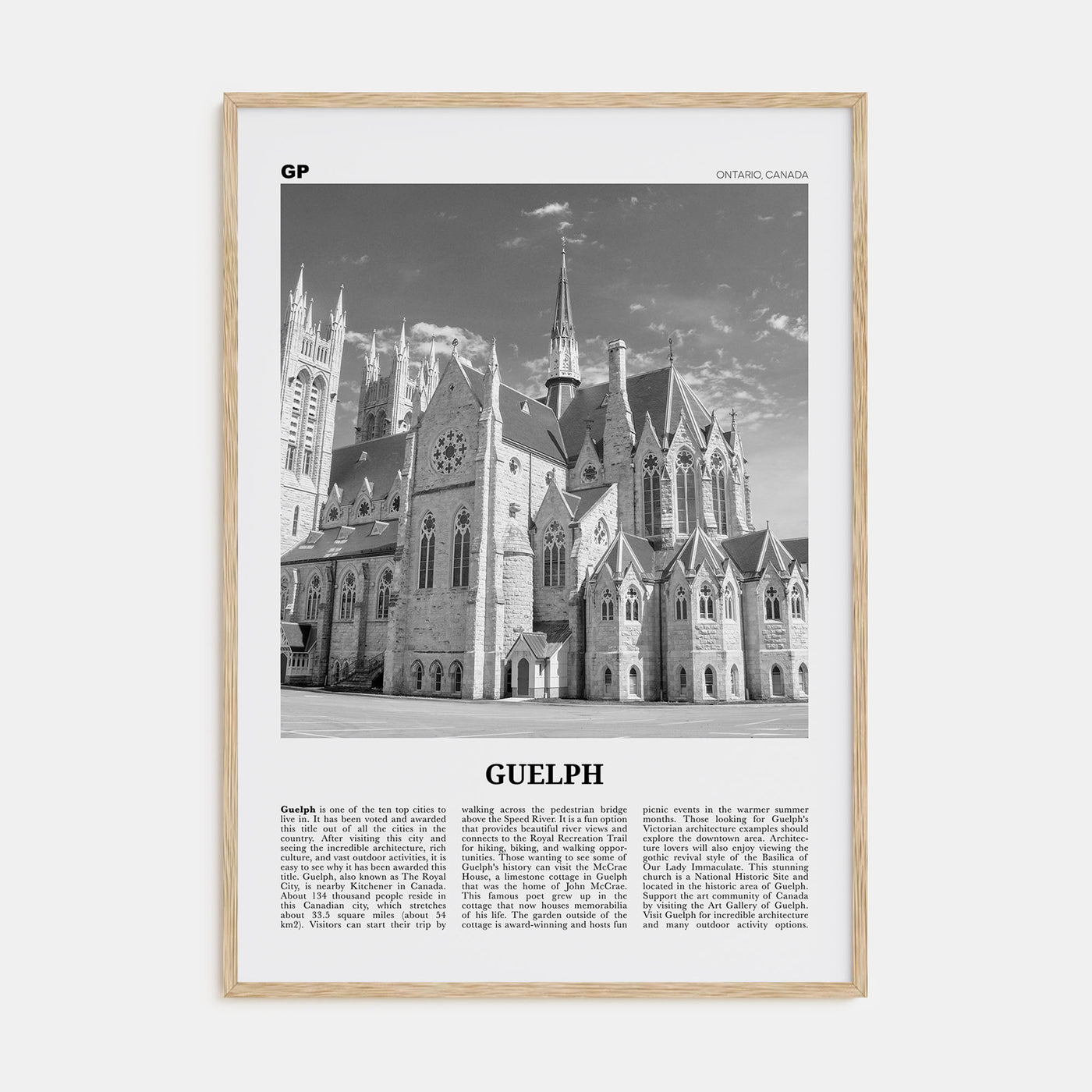 Guelph Travel B&W Poster
