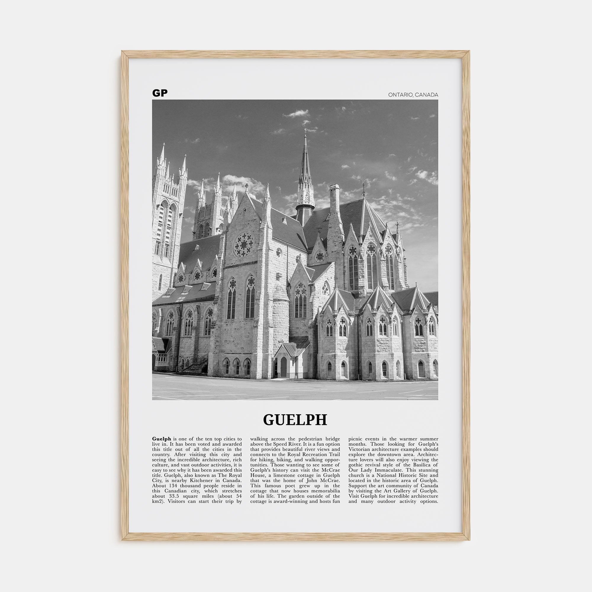 Guelph Travel B&W Poster