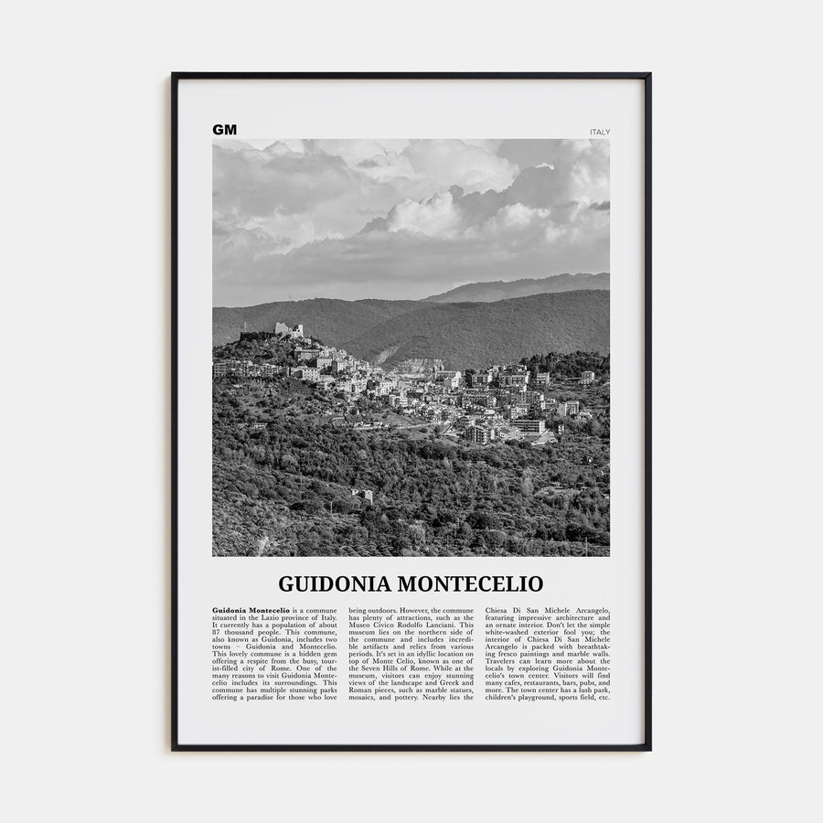 Guidonia Montecelio Travel B&W Poster