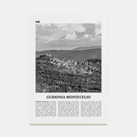 Guidonia Montecelio Travel B&W Poster