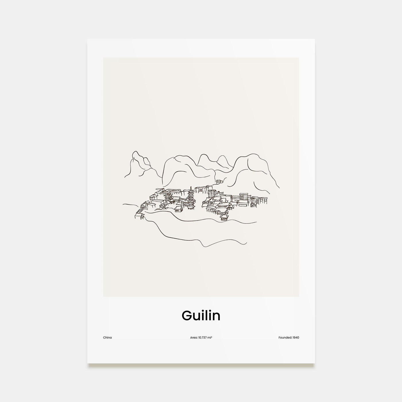Guilin Drawn Poster