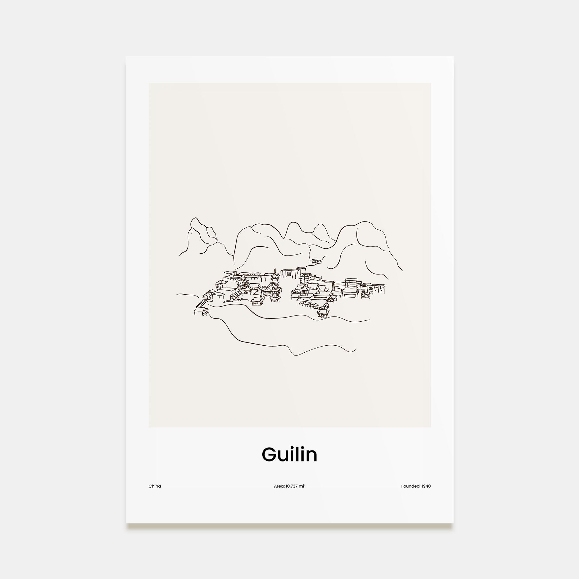 Guilin Drawn Poster