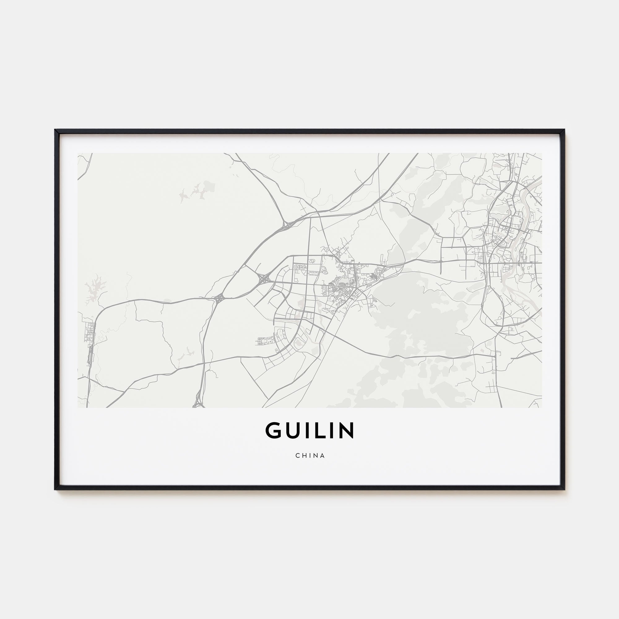 Guilin Map Landscape Poster