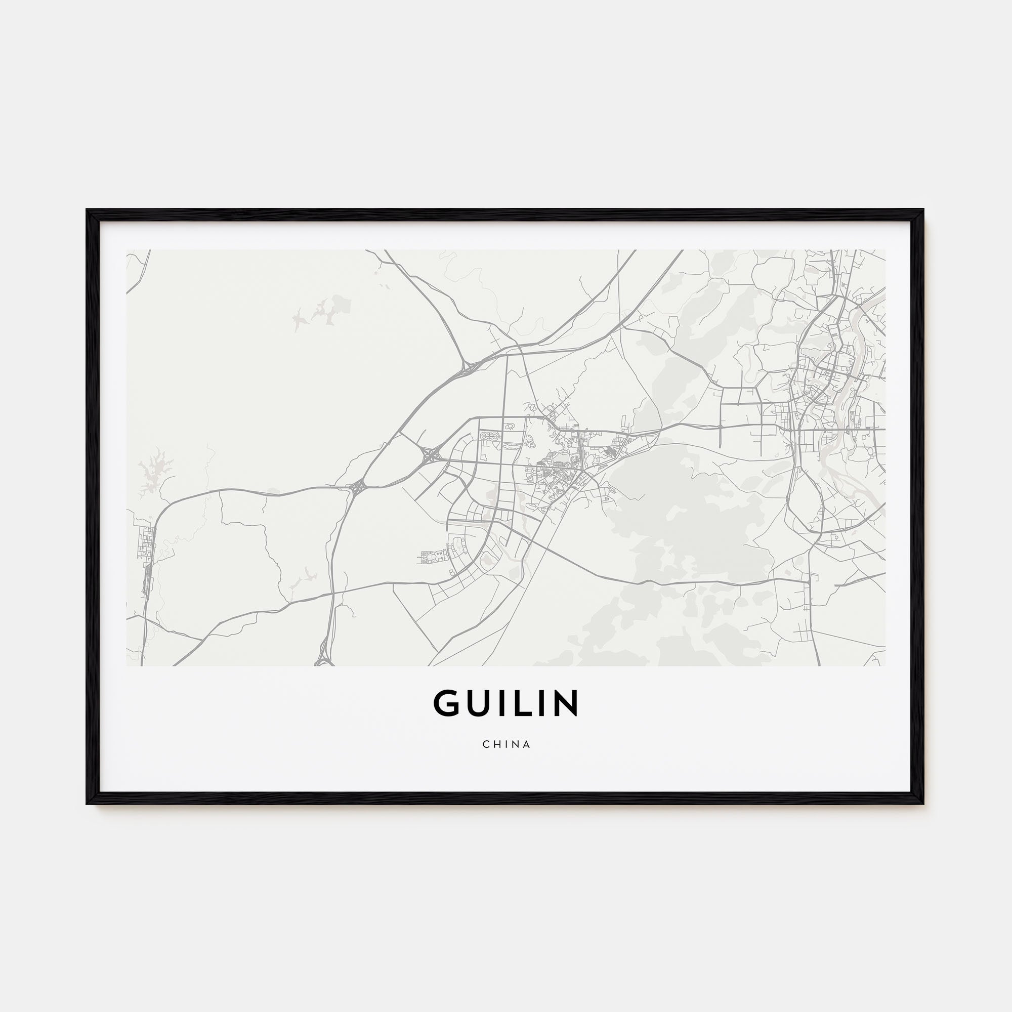 Guilin Map Landscape Poster