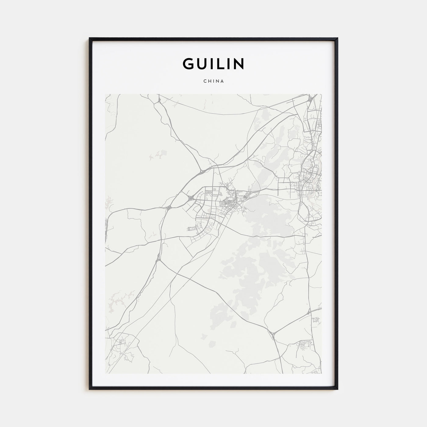 Guilin Map Portrait Poster