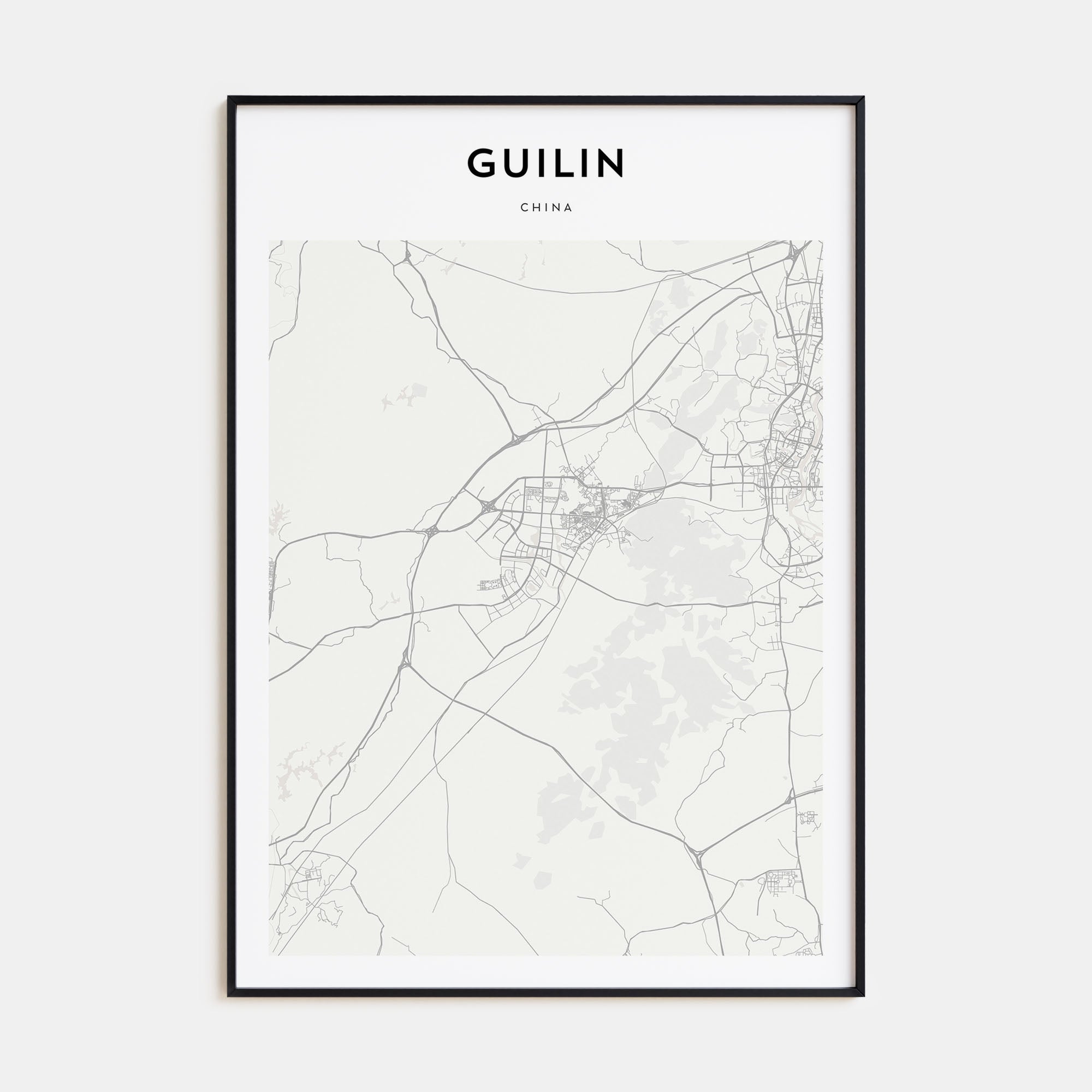 Guilin Map Portrait Poster